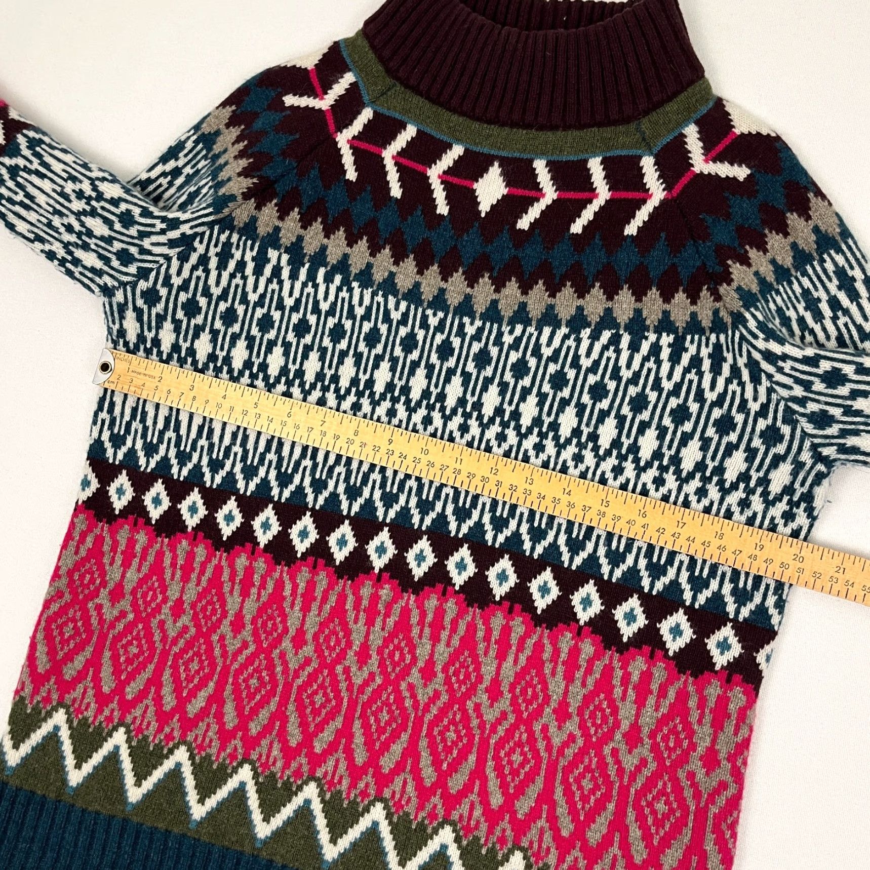 Vintage Carlisle Collection Sweater Womens Medium Merino Wool Nordic Motif Flared Preppy Size M / US 6-8 / IT 42-44 - 3 Thumbnail