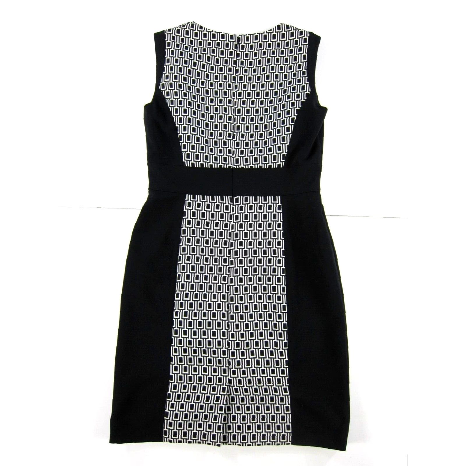 Vintage TAHARI Arthur Levine Black White Geometric Sleeveless Sheath Tank Dress 4P Size S / US 4 / IT 40 - 2 Thumbnail