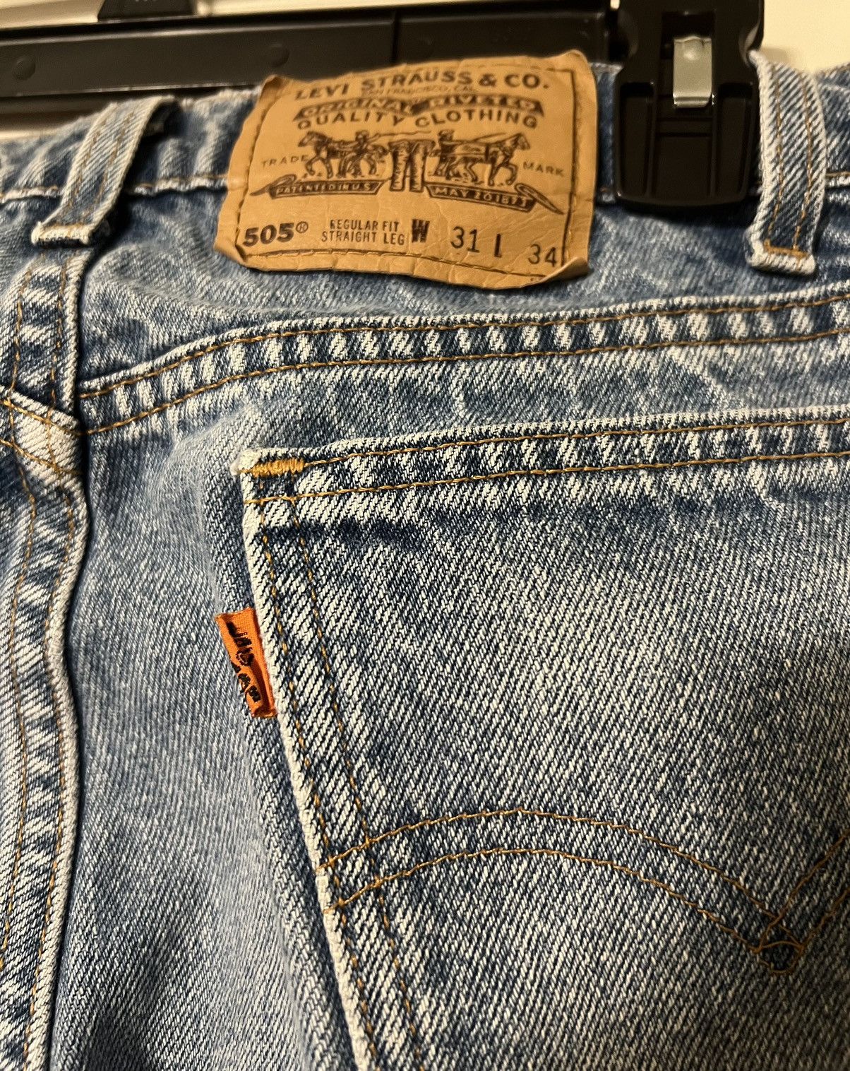 Levi's Vintage Levi’s 505 Orange Tab Jeans Size US 30 / EU 46 - 6 Thumbnail