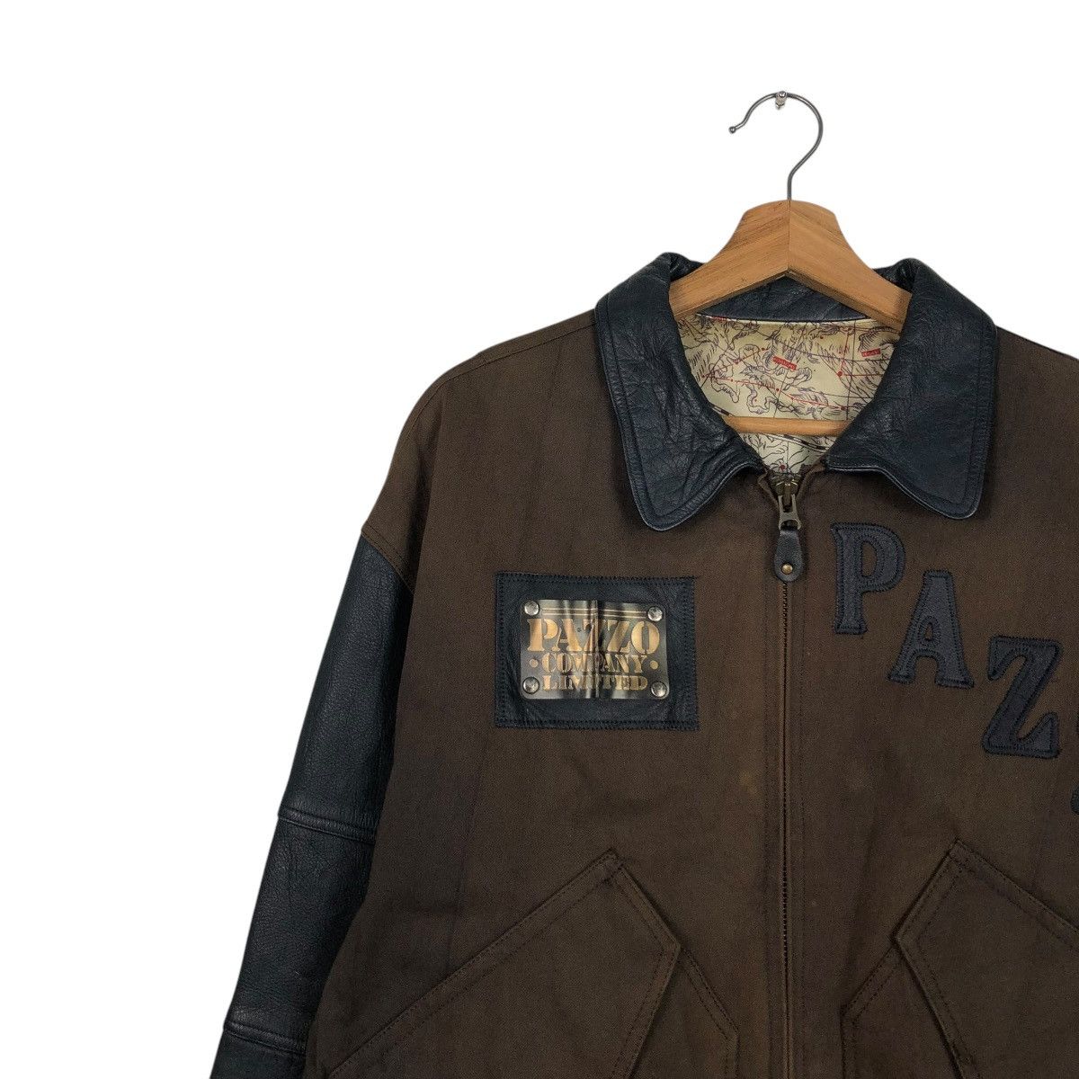 Japanese Brand 🔥VINTAGE BOMBER LEATHER JACKET PAZZO COMPANY ISSEY MIYAKE Size US M / EU 48-50 / 2 - 9 Thumbnail