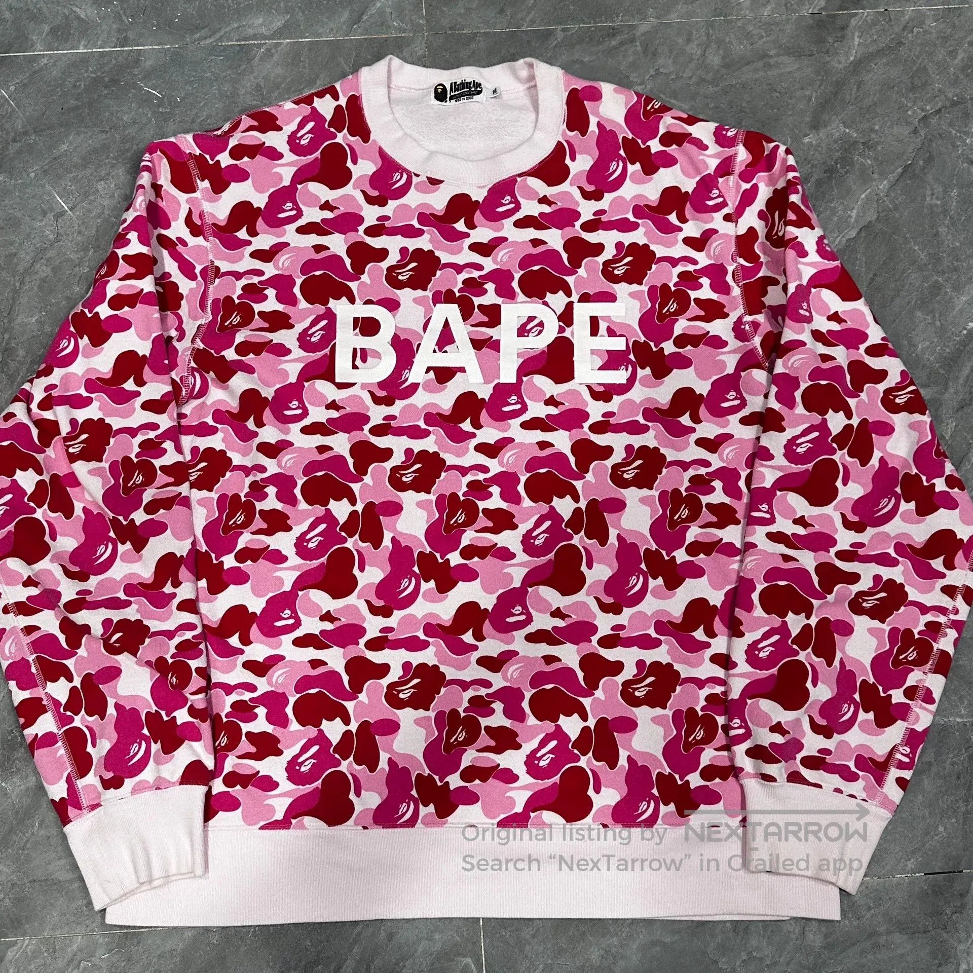 Bape Bape Camouflage Pink Crew Neck Sweatshirt. Size XXL / US 16-18 / IT 52-54 - 1 Thumbnail