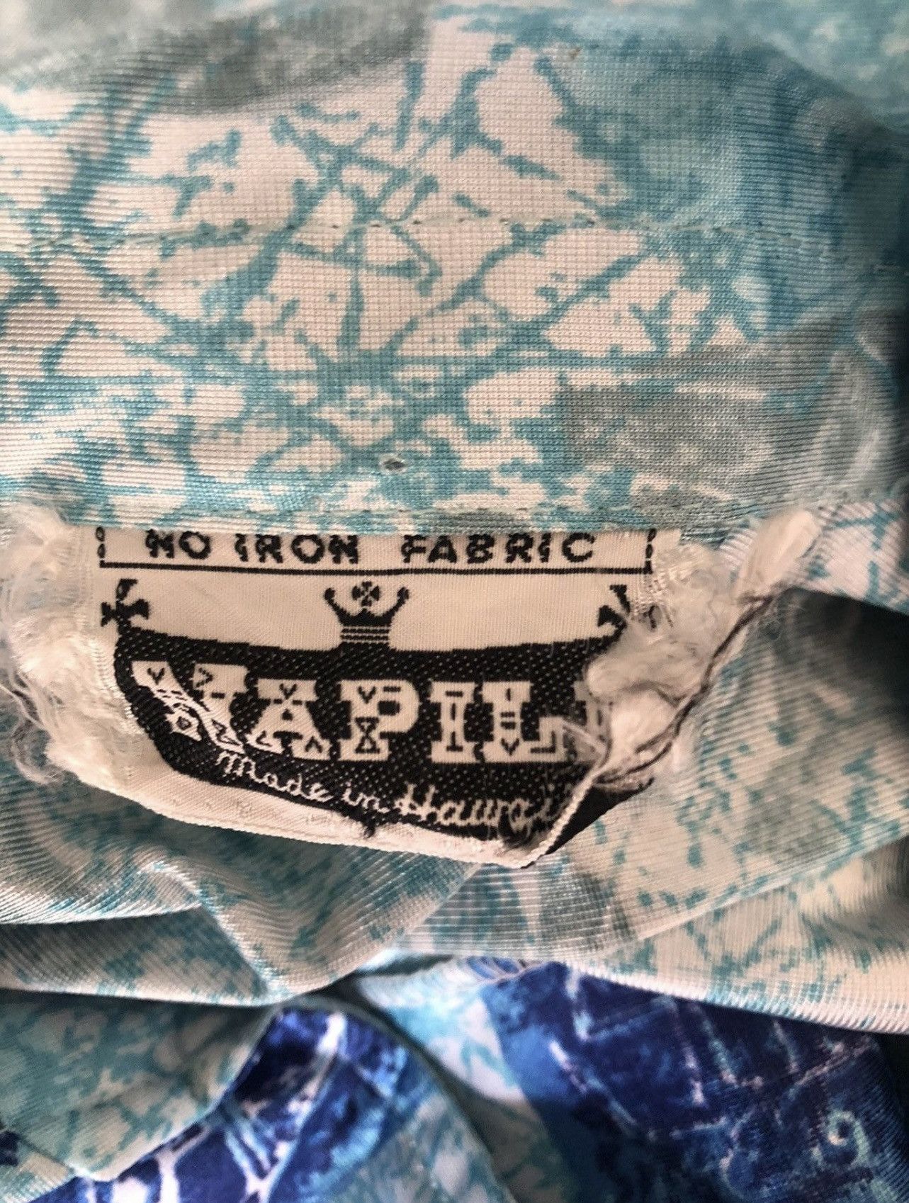 Vintage Vintage 70s NAPILI Abstract Cave Art Collar Sharp Hawaiian Size US M / EU 48-50 / 2 - 19 Thumbnail