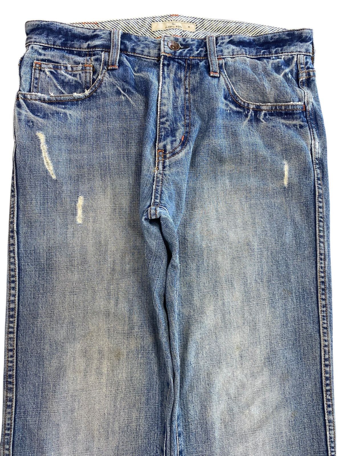 Global Work Global Work Faded Wash Style Straight Leg Jeans Size US 32 / EU 48 - 2 Thumbnail