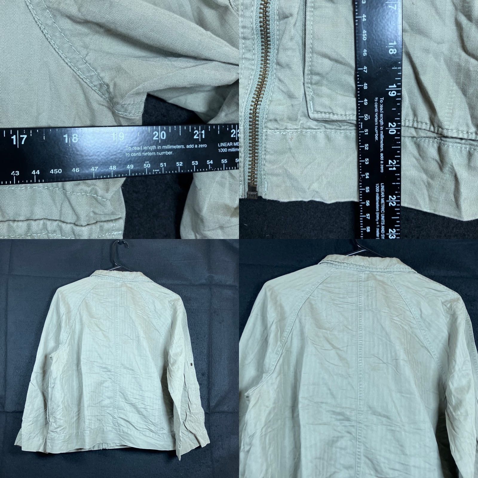 Loft VINTAGE Loft Womens Jacket Green Button Up Blazer Cropped Long Sleeve Linen Blend MP Size M / US 6-8 / IT 42-44 - 8 Thumbnail