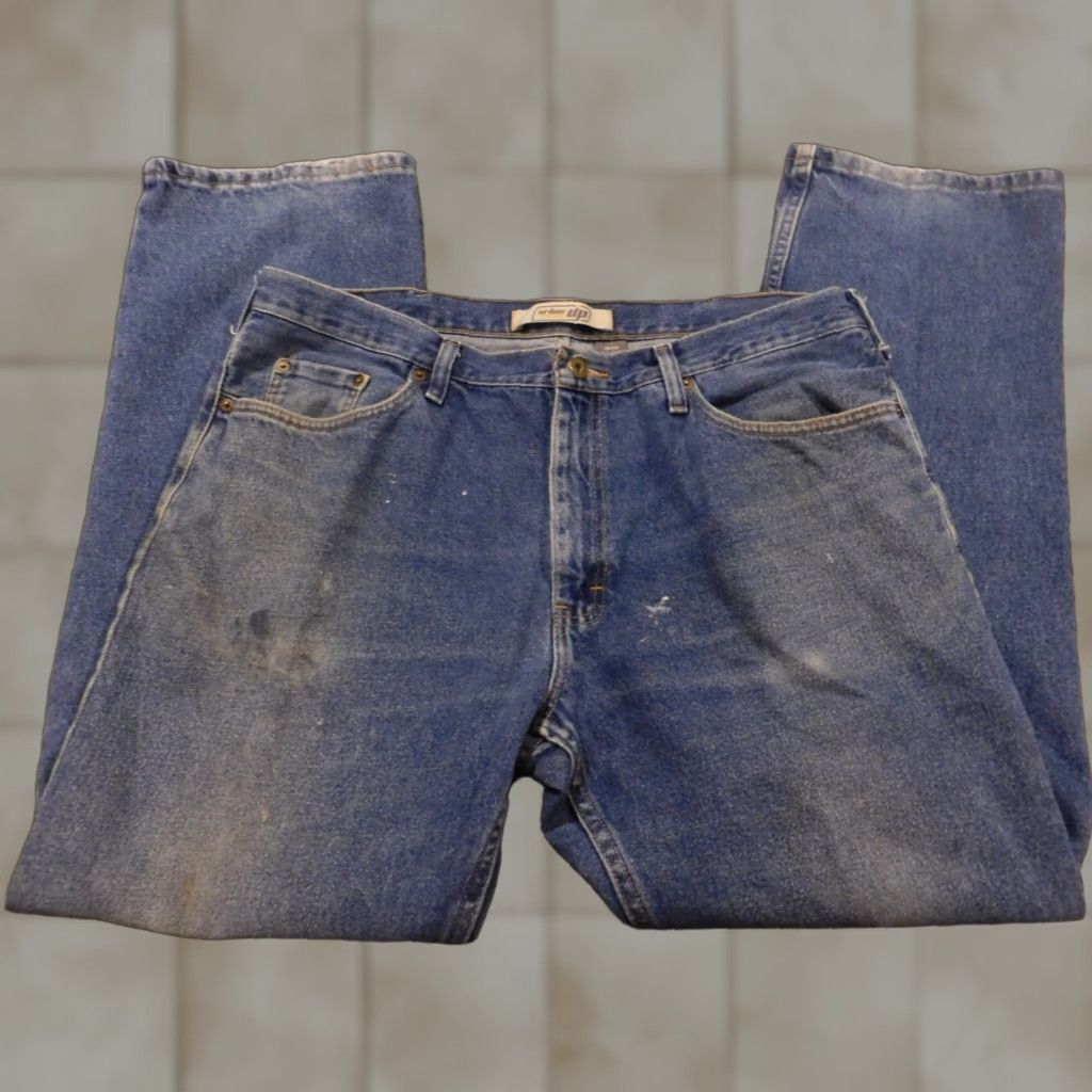 Vintage Urban Pipeline Jeans Mens 38x30 Blue Straight Classic Distressed Jeans 38 Regular Blue Denim Cotton Zip Men Straight 30 In Vintage No Mens Size US 38 / EU 54 - 1 Thumbnail
