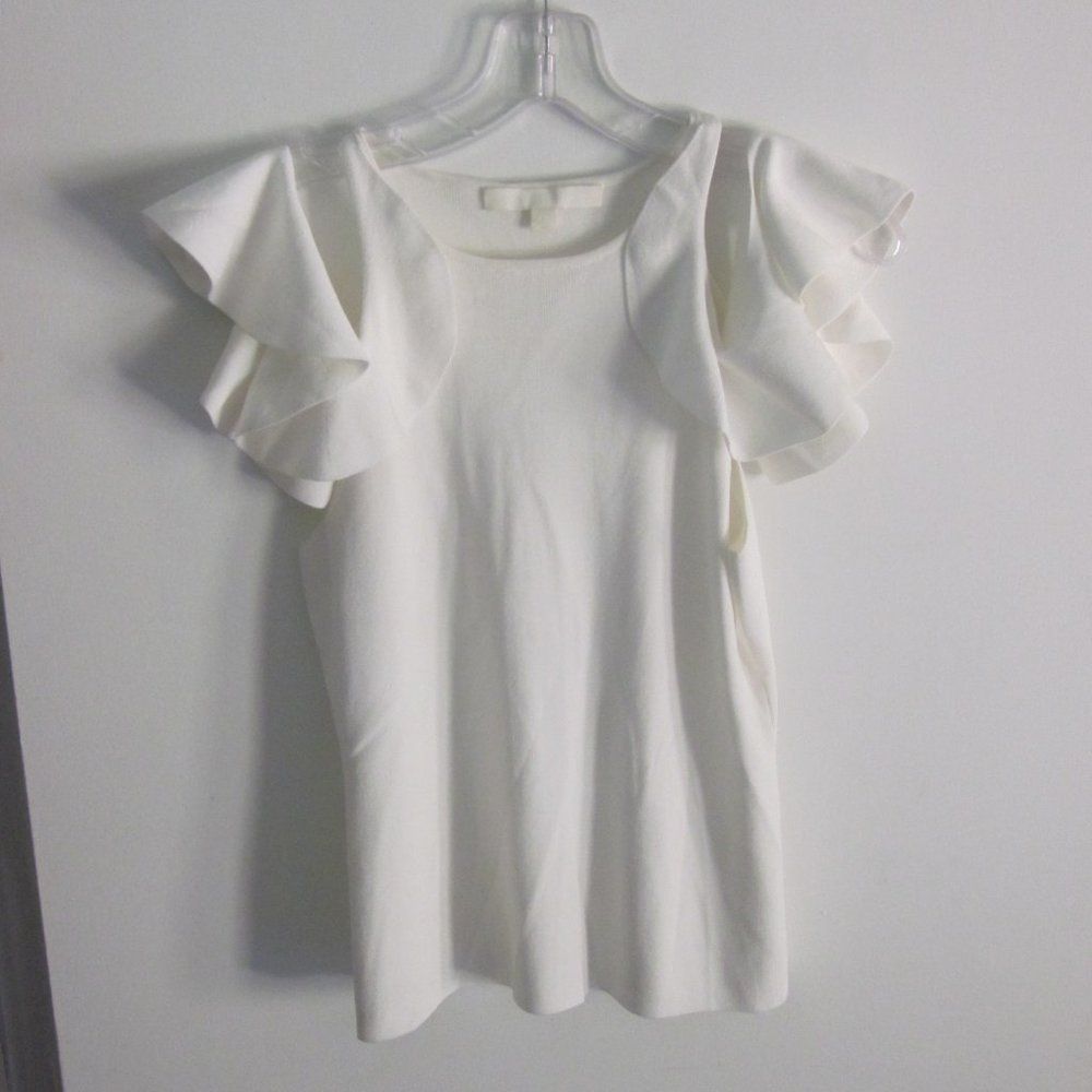 Jonathan Simkhai Jonathan Simkahi Pullover Top Ivory White Knit Size S Shoulder Details Size S / US 4 / IT 40 - 3 Thumbnail