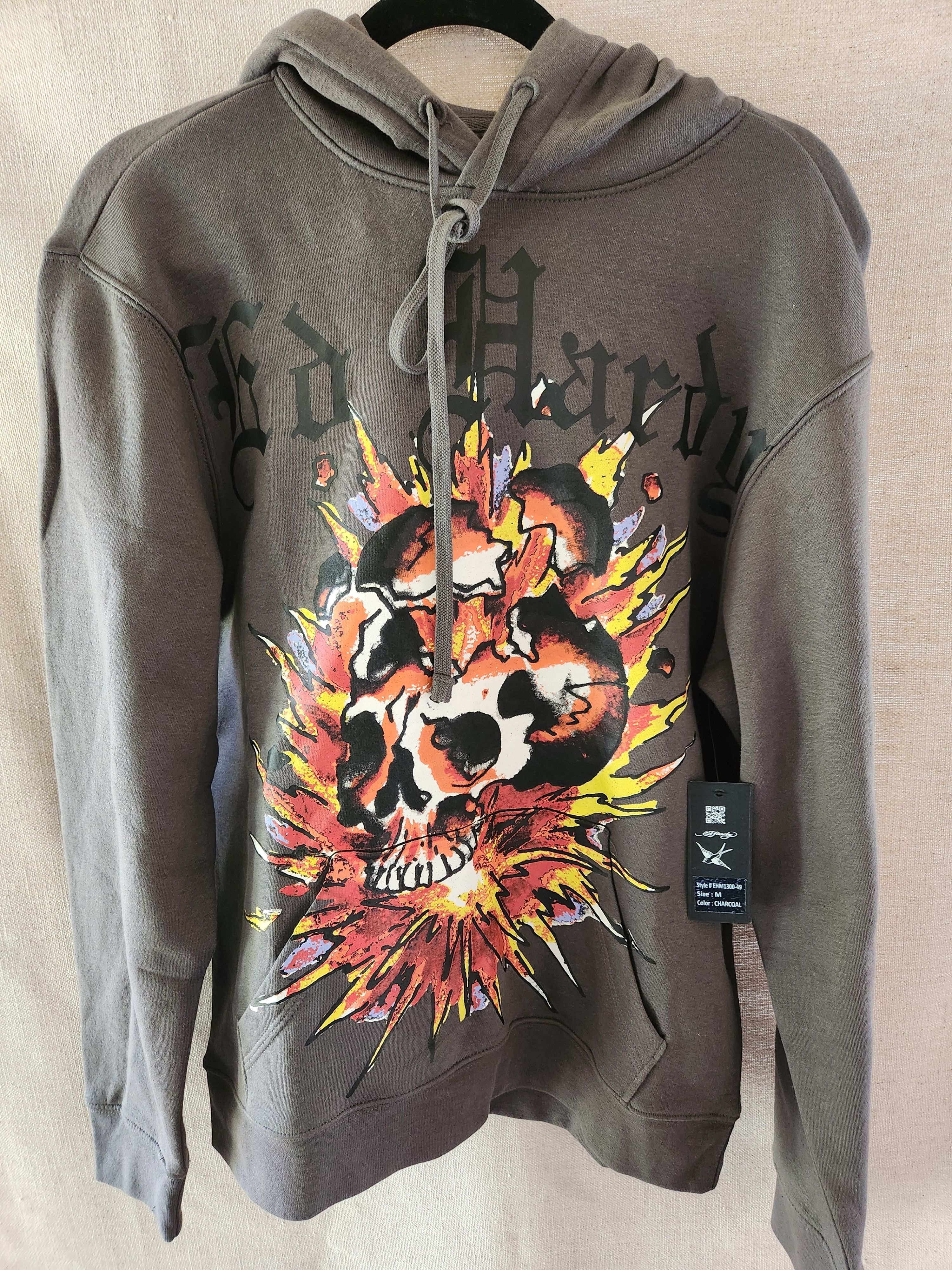 Ed Hardy Pullover Gray Hooded Skull Sweatshirt Size US M / EU 48-50 / 2 - 1 Thumbnail