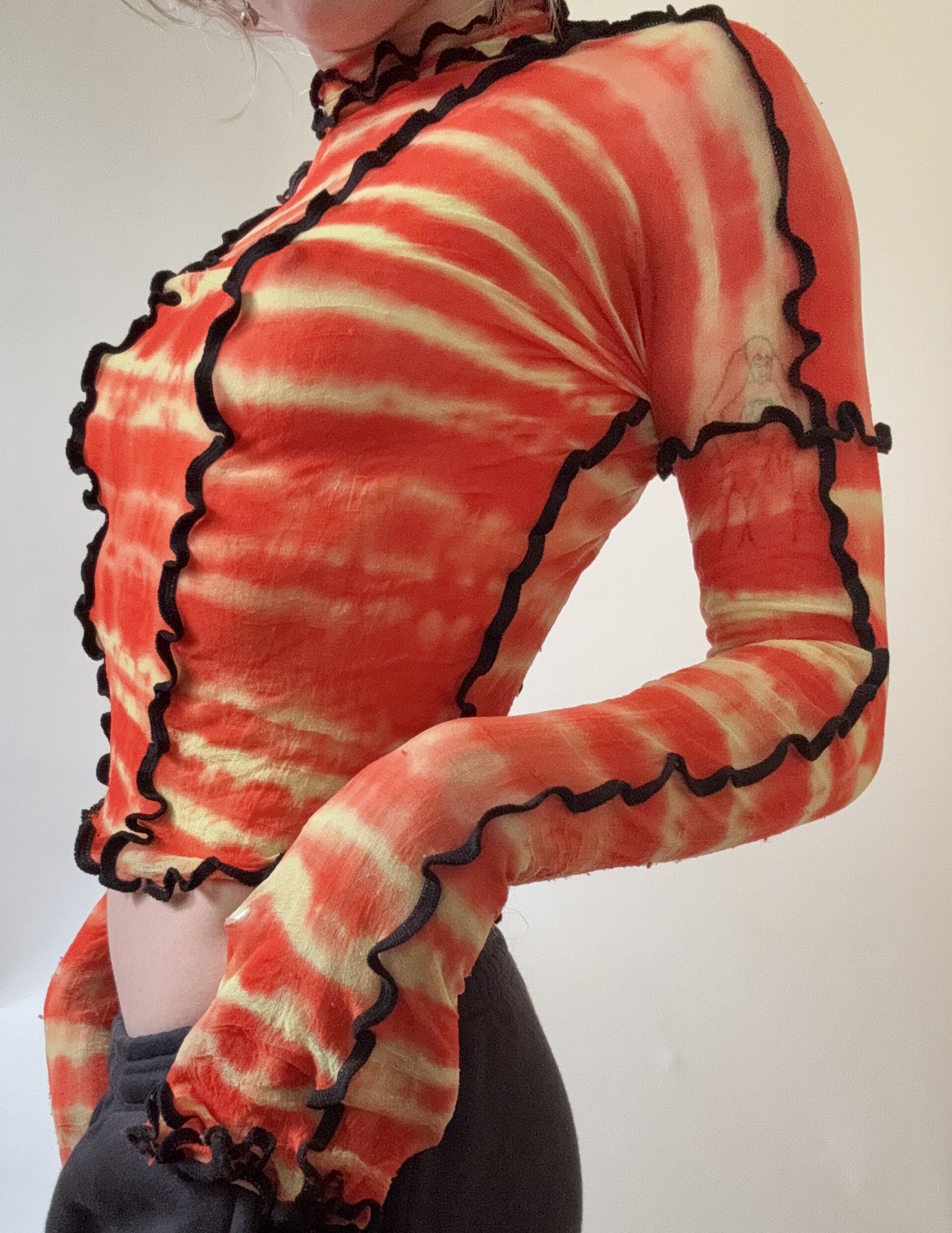 Other Asai Patchwork Tie Dye Stretch Top Size ONE SIZE - 4 Thumbnail