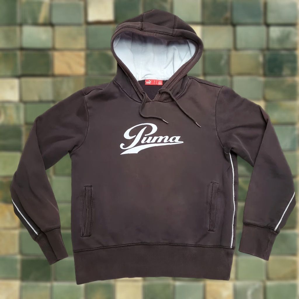 Puma VINTAGE Puma Hoodie Womens M Black Hooded Center Big Logo Sweatshirt Casual Outdoor Mens Womens Girls Boys Size M / US 6-8 / IT 42-44 - 1 Thumbnail