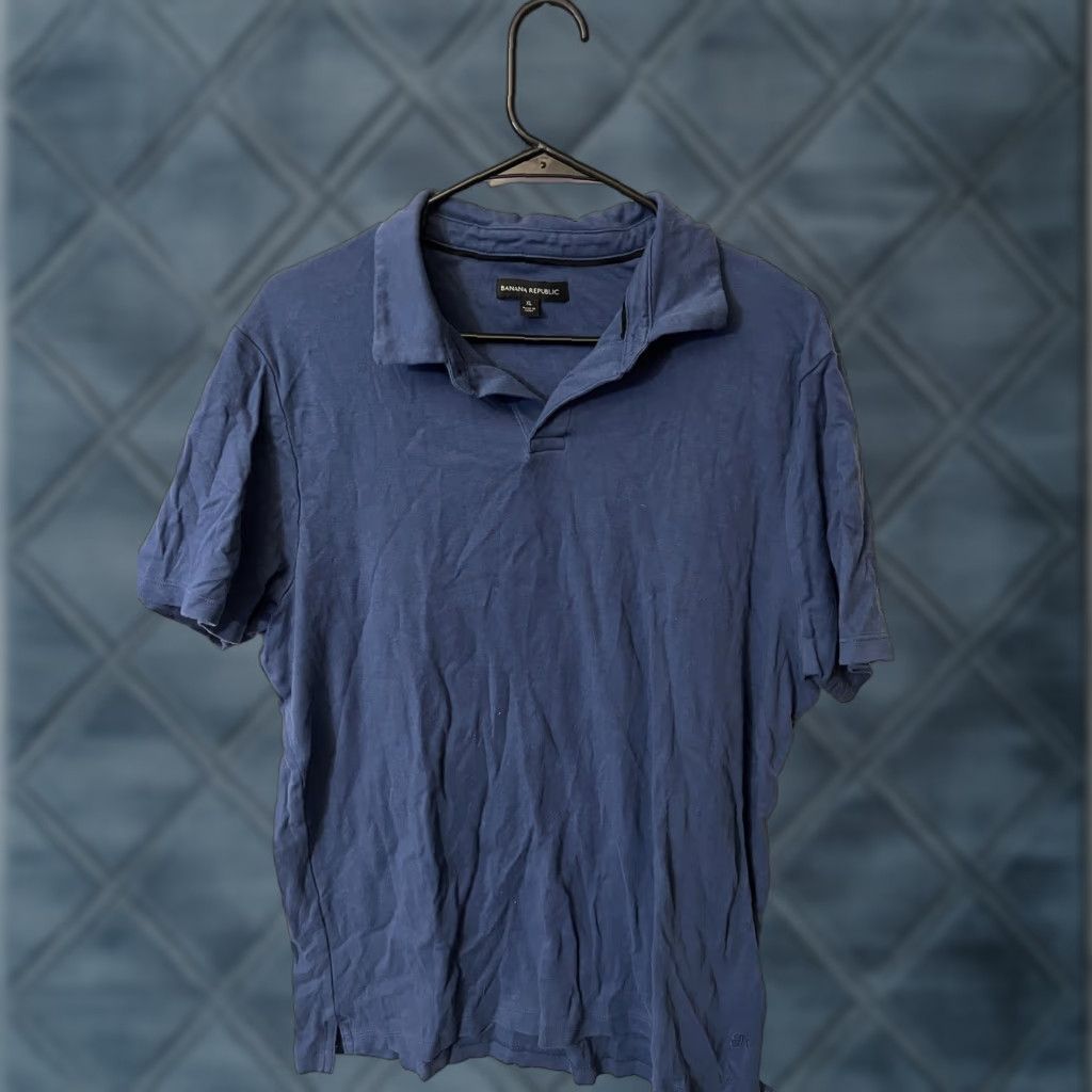 Banana Republic VINTAGE Banana Republic Slim Fit Polo Shirt Blue Cotton Men XL Size US XL / EU 56 / 4 - 1 Thumbnail