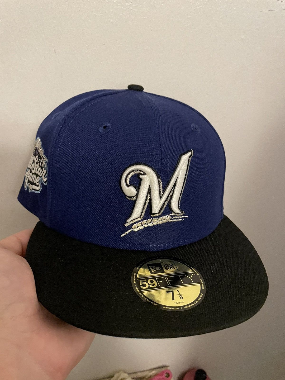 image of Hat Club x New Era Hatclub Koc Kj Milwaukee Brewers 7 1/8 Noho Exclusi in Blue, Men's