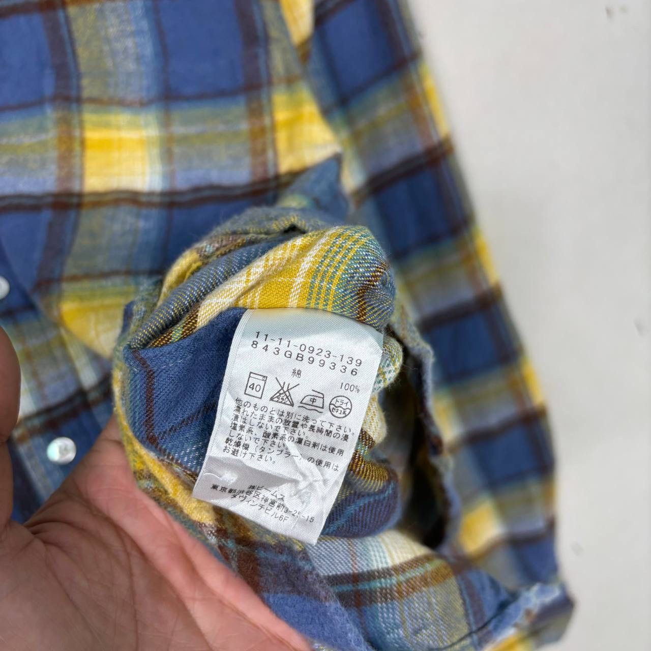 Beams Japan Beams Plus Japanese Plaid Flannel Shirt Blue Yellow Size 3 Size M / US 6-8 / IT 42-44 - 6 Thumbnail