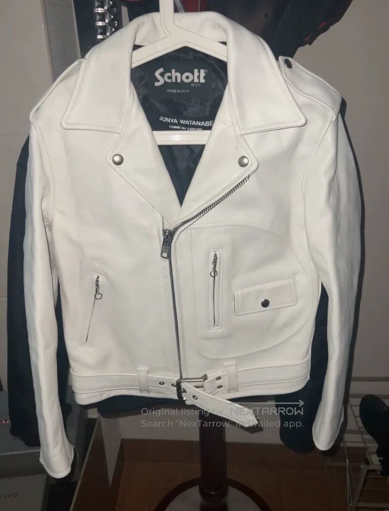 Schott Schott White double zip leather jacket Size US XS / EU 42 / 0 - 1 Thumbnail
