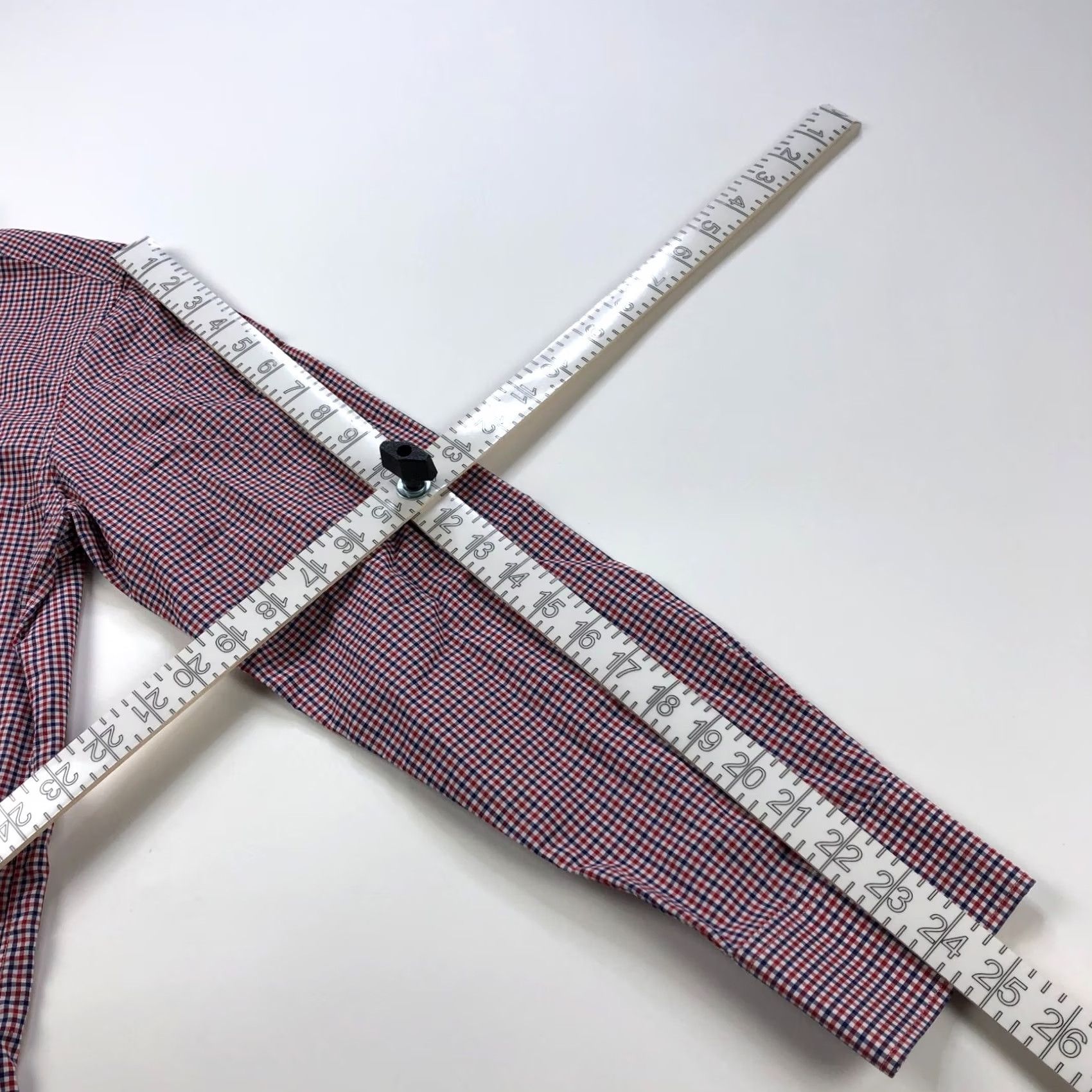 Bonobos Bonobos Slim Fit Dress Shirt Gingham Red Blue 15.5/34 Button LS Shirt Mens Size 42R - 3 Thumbnail
