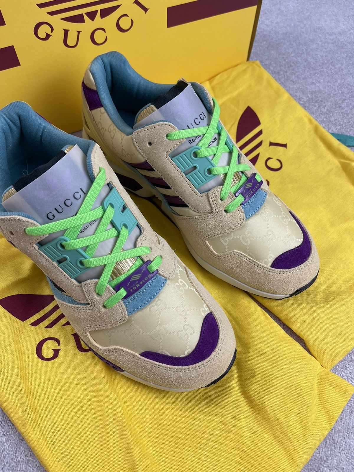Adidas × Gucci Adidas x Gucci ZX 8000 Beige GG Monogram Size 39 1/3 Size US 7.5 / IT 37.5 - 4 Thumbnail