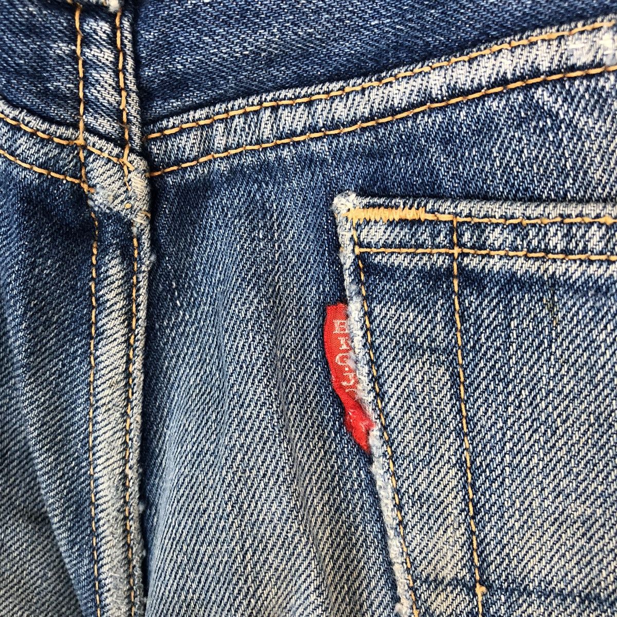 Big John Big John selvedge vintage Blue Distressed Denim Pants #A345 Size US 31 - 18 Thumbnail