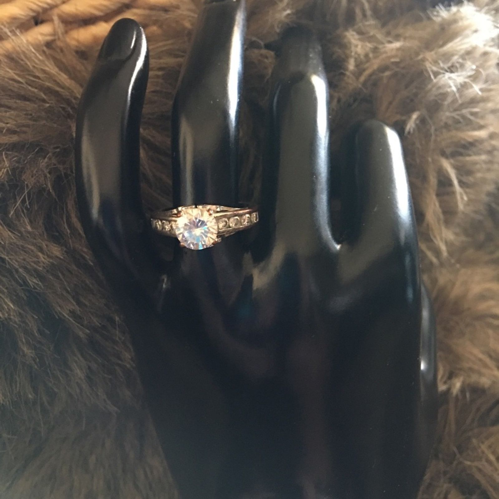 Vintage Vintage cubic zirconia wedding band ring Size ONE SIZE - 3 Thumbnail