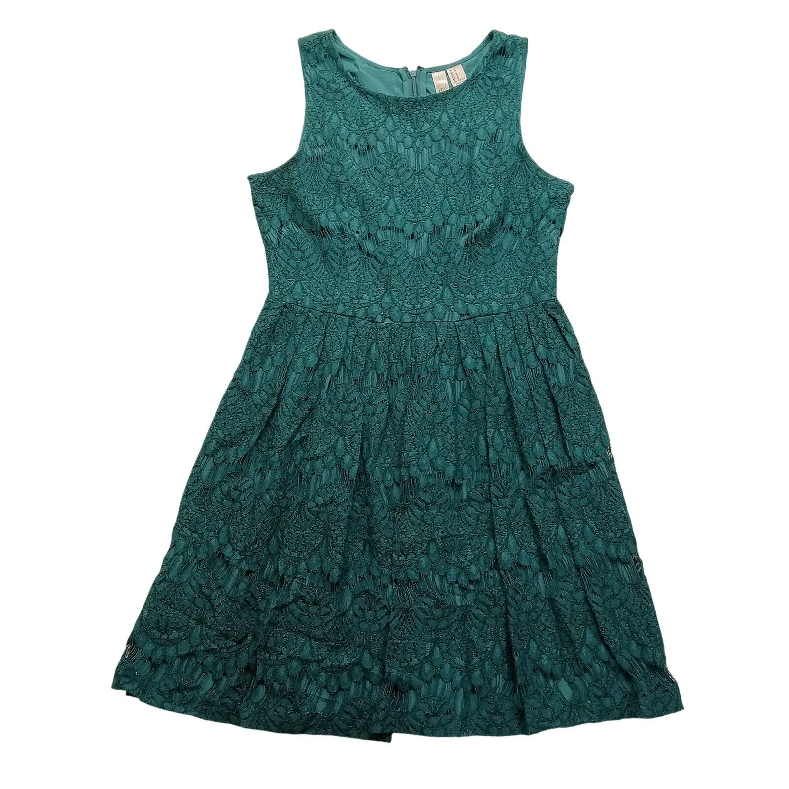 & Other Stories Forever 21 Exclusive Lace Dress M Emerald Green Lined Zip Size M / US 6-8 / IT 42-44 - 1 Thumbnail