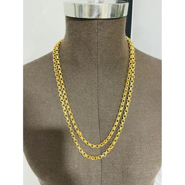 Saint Laurent Paris o1b1hav111124 Size: OS / Collier Double Chaine Necklace Gold Size ONE SIZE - 3 Thumbnail