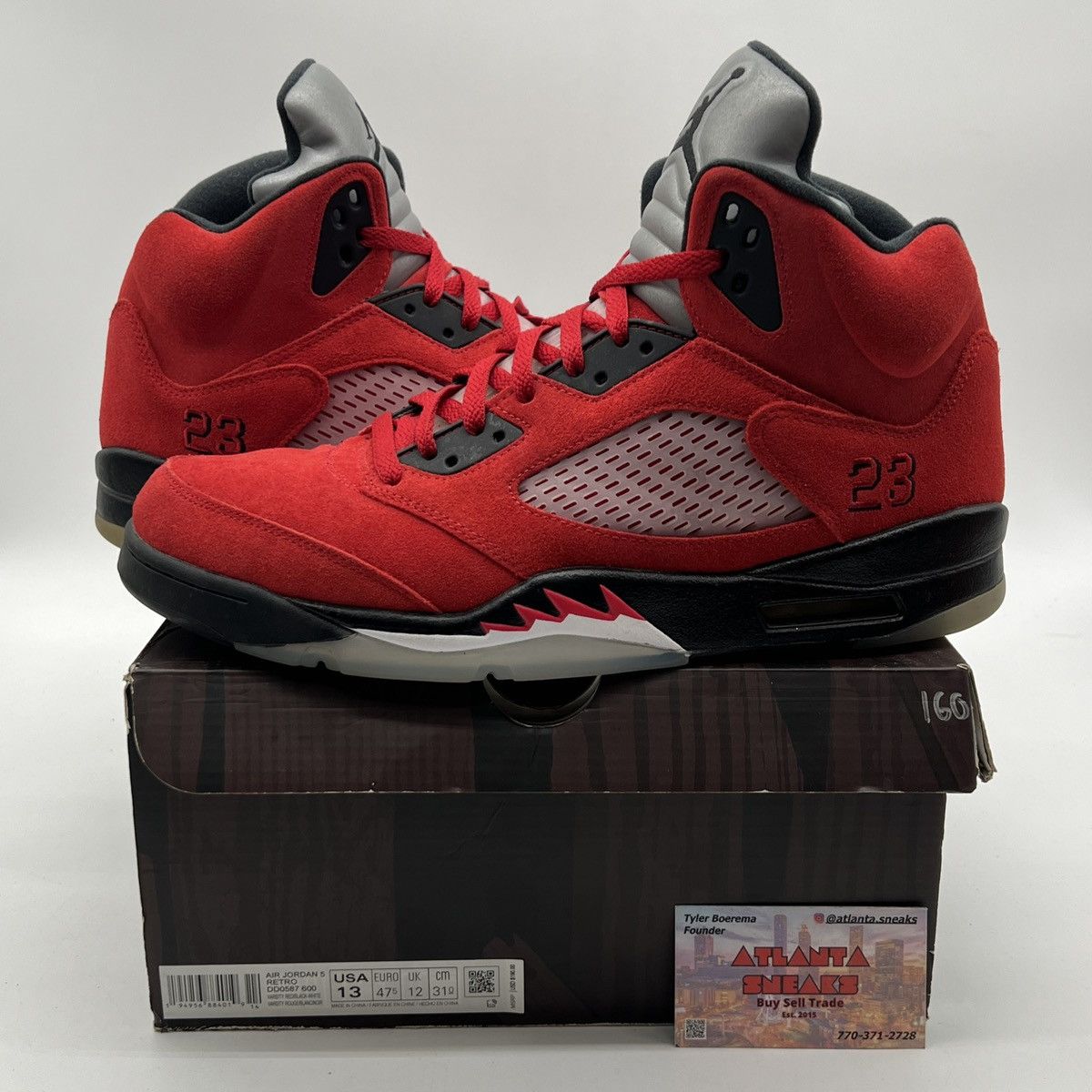 image of Air Jordan 5 Raging Bull Shoes in Red, Men's (Size 13)