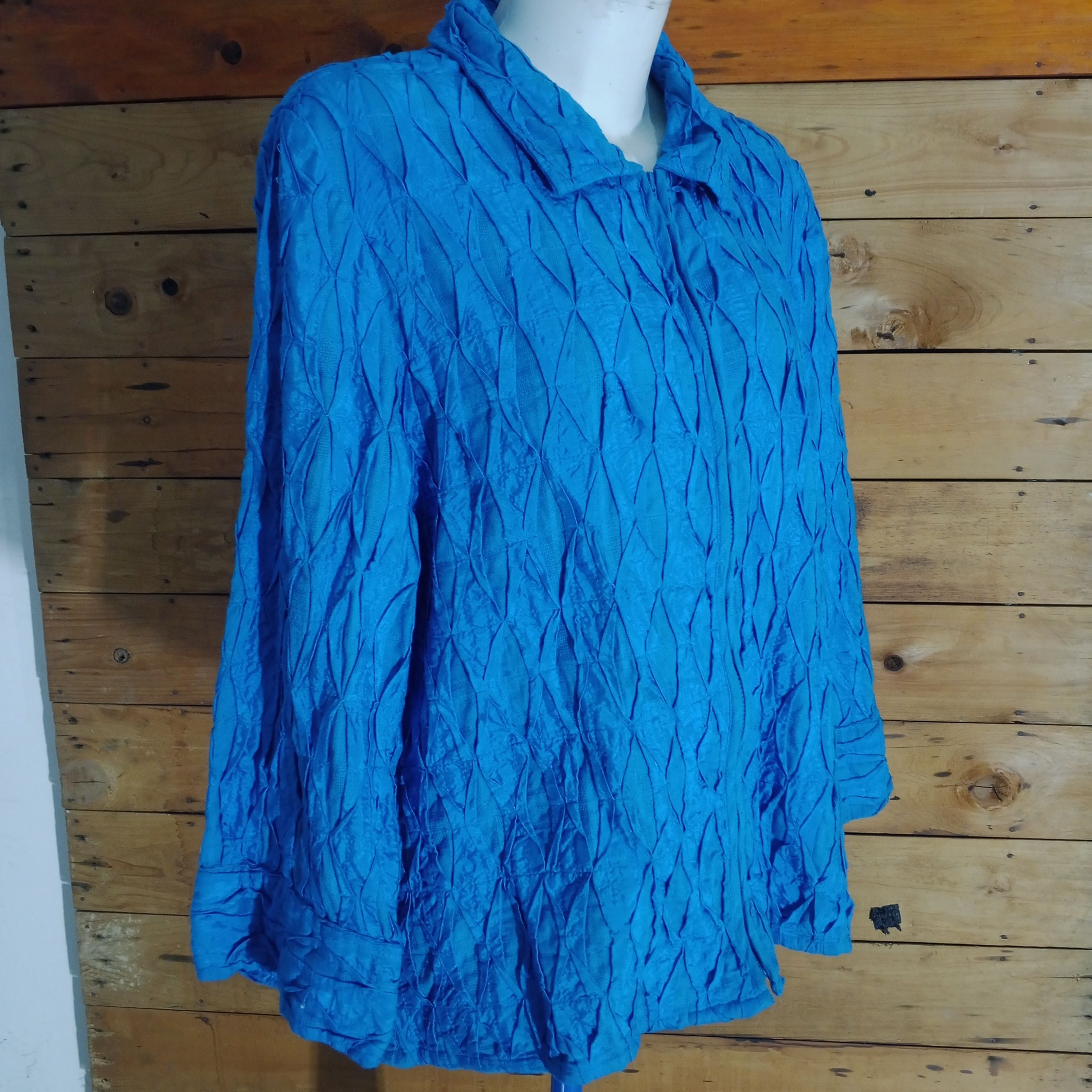 Laura Ashley × Vintage Vintage Laura Ashley Linen Jacket Blue Size M / US 6-8 / IT 42-44 - 2 Thumbnail