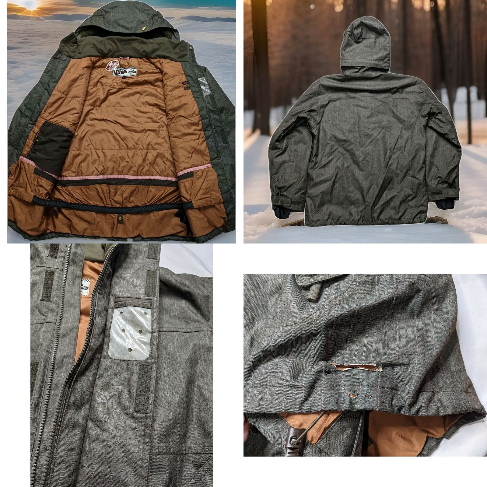 Vans VANS MTE Jacket Pinstripe Snowboard Mens XL Gray Size US XL / EU 56 / 4 - 8 Thumbnail