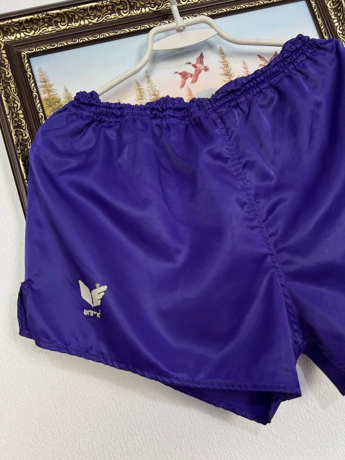 Erima Vintage 90's Erima Adidas Nylon Shorts Purple Athletic Run Size US 34 / EU 50 - 2 Thumbnail