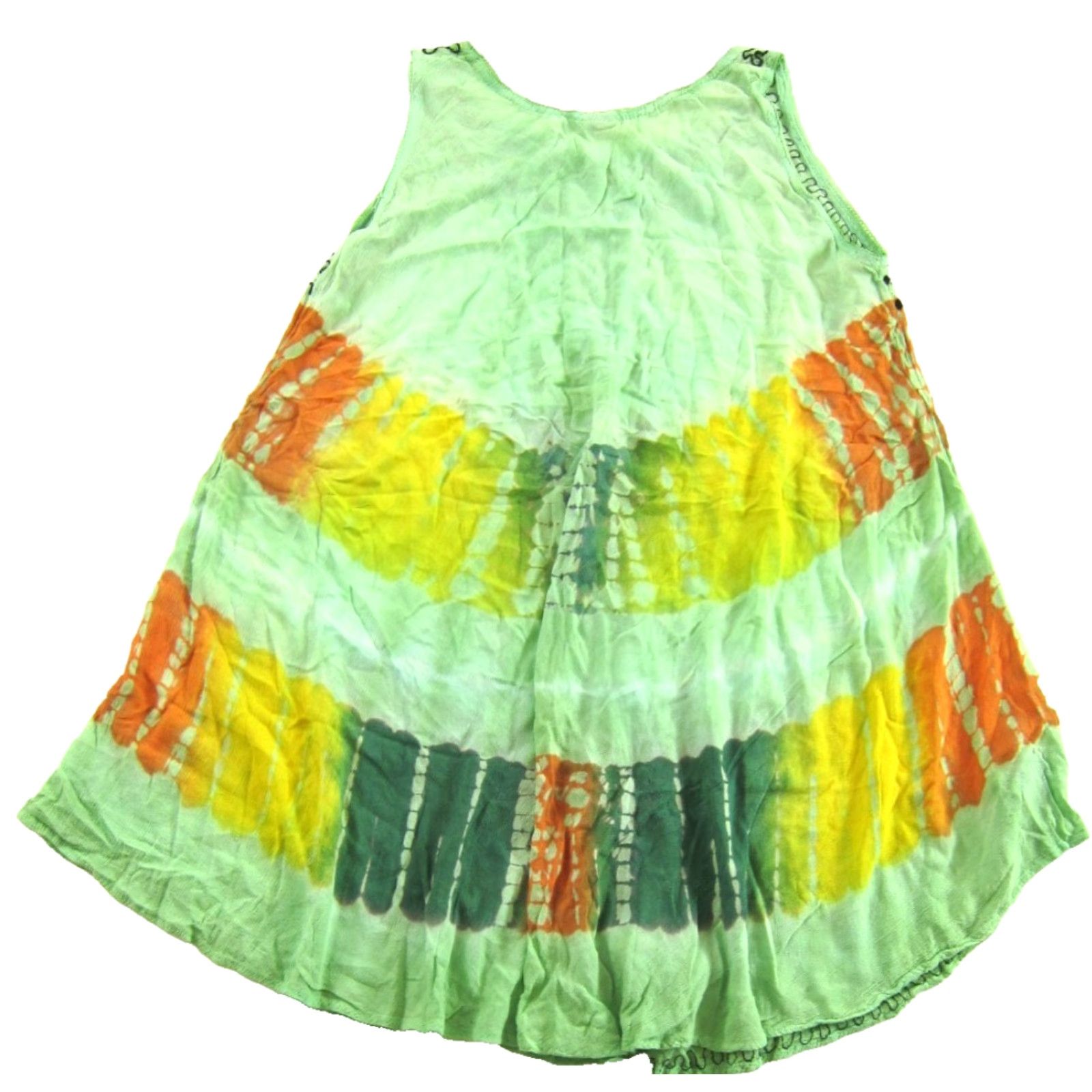 Vintage VINTAGE SHORELINE Dress Shirt Hippie 100% Rayon Green Tie Dye M-L Women's Midi Tunic Tank Size M / US 6-8 / IT 42-44 - 2 Thumbnail