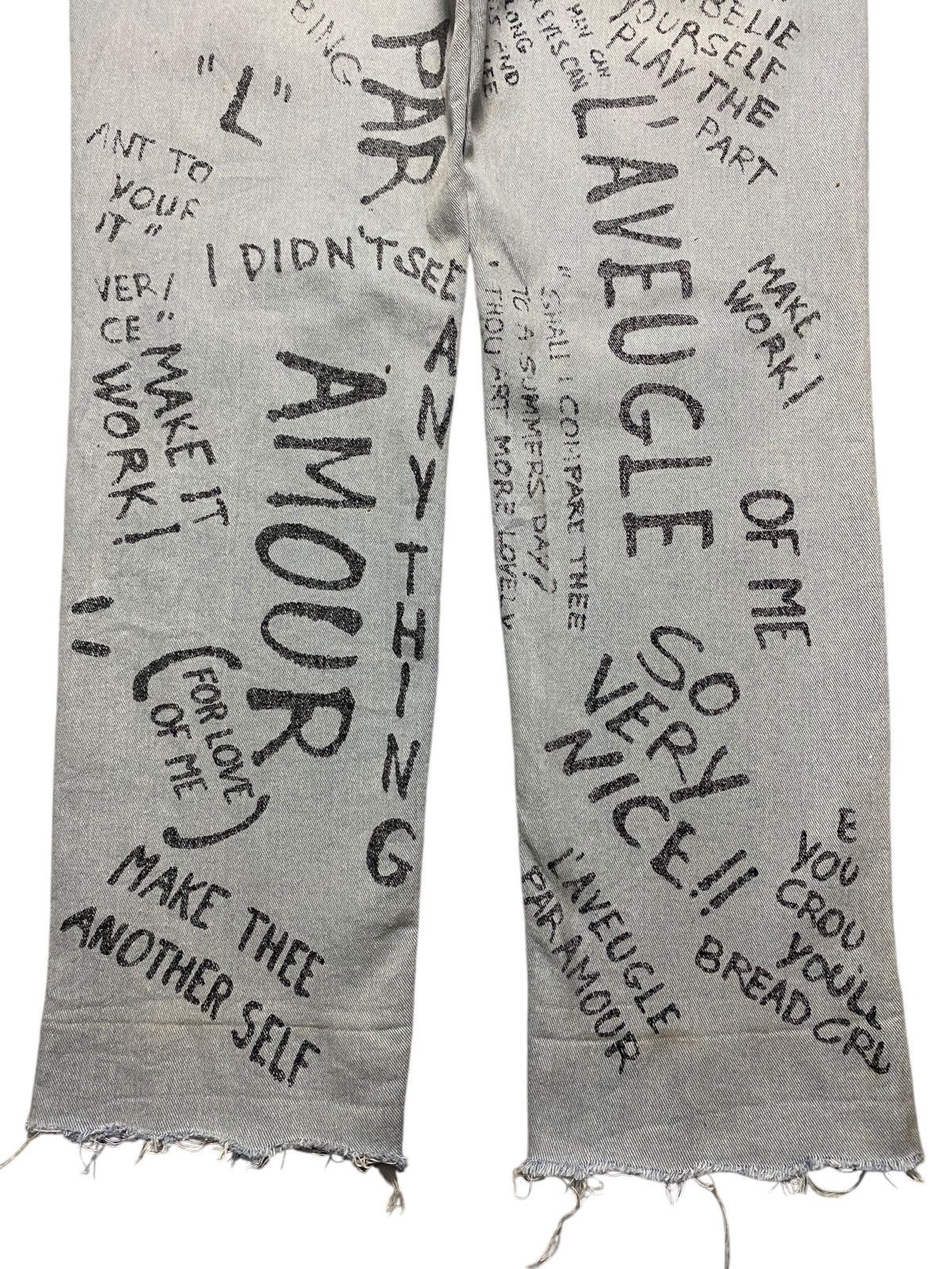 Japanese Brand Customised vintage jeans hand written slogan paint splatter Size US 31 - 6 Thumbnail