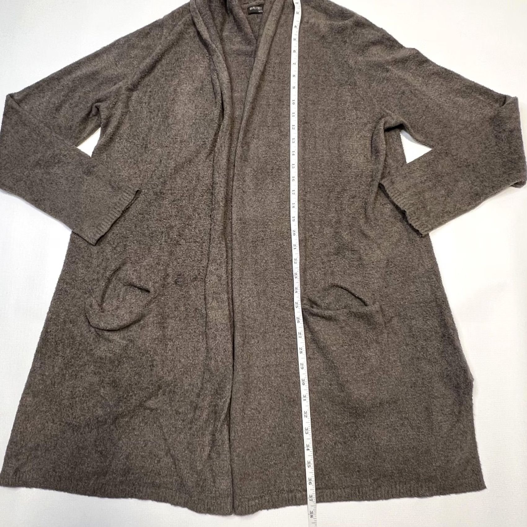Vintage Barefoot Dreams Cardigan Womens L Brown Bamboo Chic Lite Knit Open Front Cozy Size L / US 10 / IT 46 - 4 Thumbnail