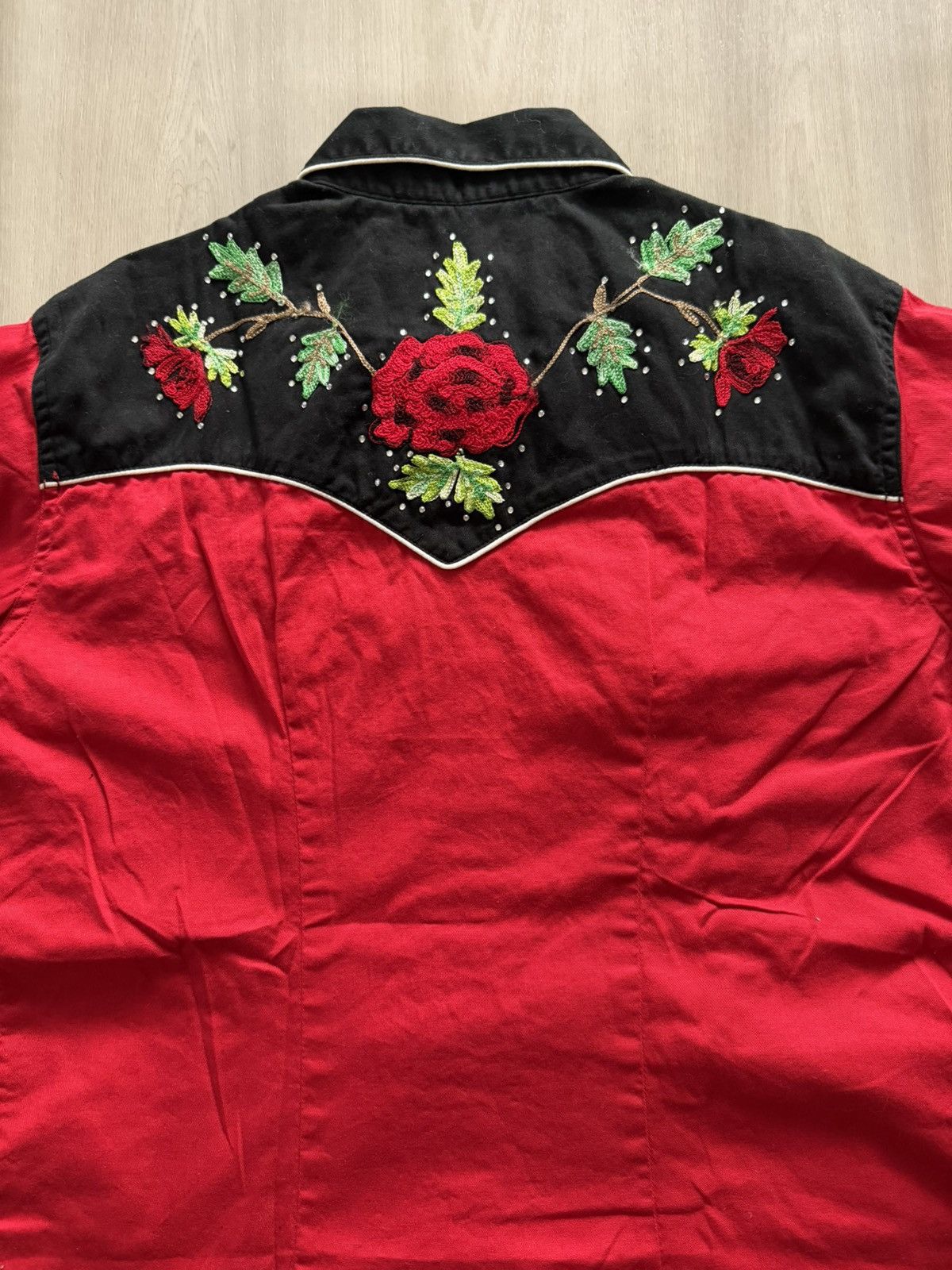 Rockmount Ranch Wear Retro Western Wear Rockmount Ranch Roses Pearl Snap Sz XL Size XL / US 12-14 / IT 48-50 - 8 Thumbnail