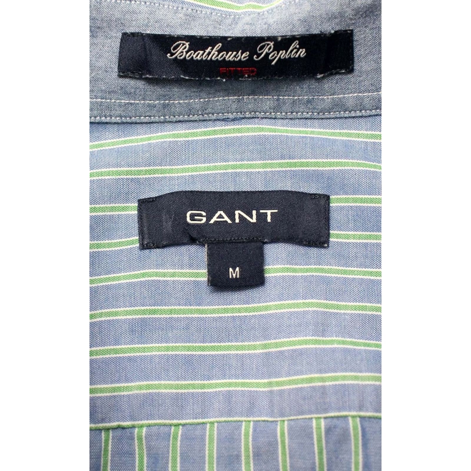 Gant GANT Boathouse Poplin Fitted Shirt Men MEDIUM Striped Button-Down Chest Pocket Cotton Button-Up Casual Everyday Classic Blue Size US M / EU 48-50 / 2 - 7 Thumbnail