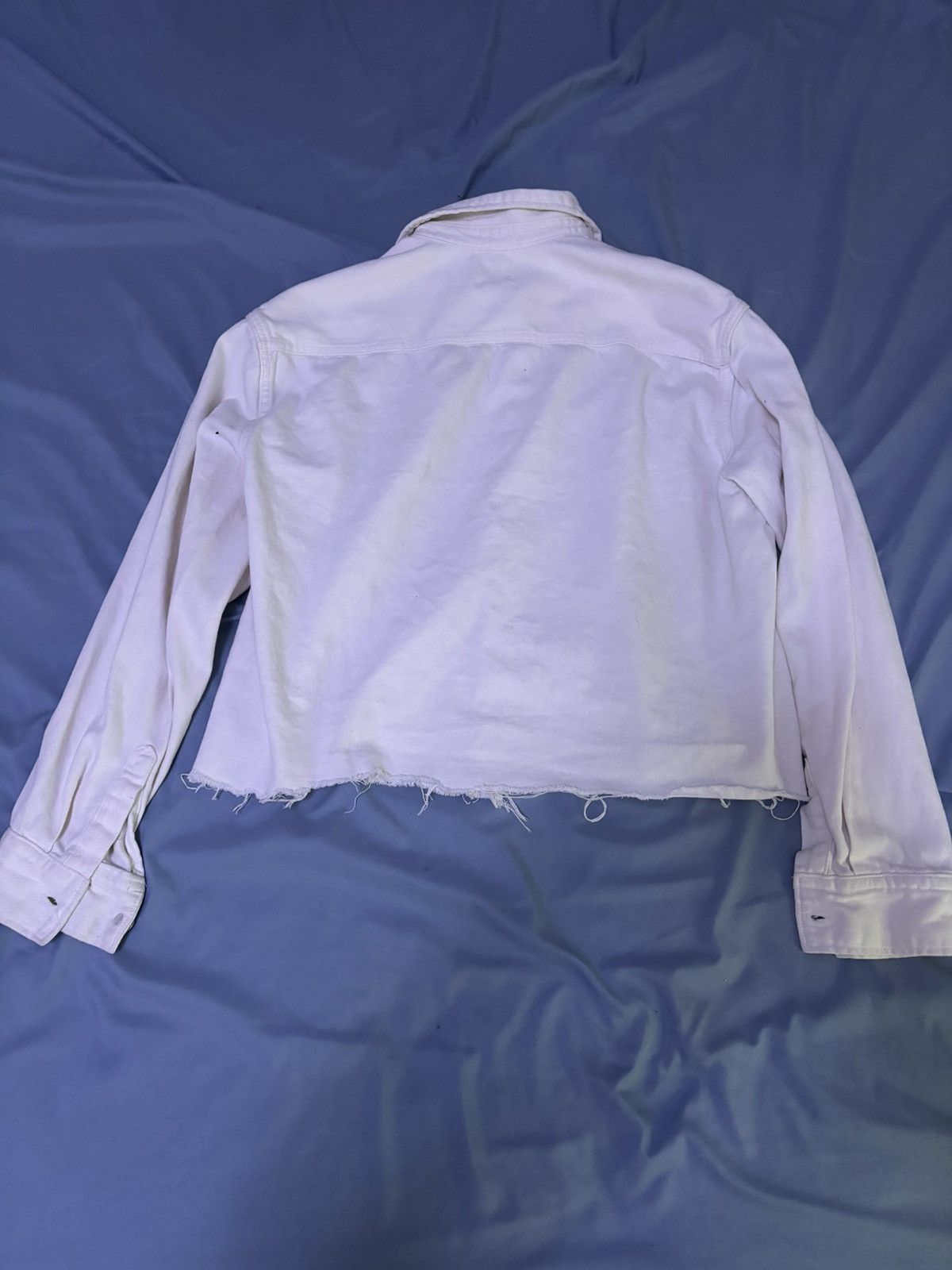 Other Distressed Cropped White Denim Jacket Size US S / EU 44-46 / 1 - 2 Thumbnail