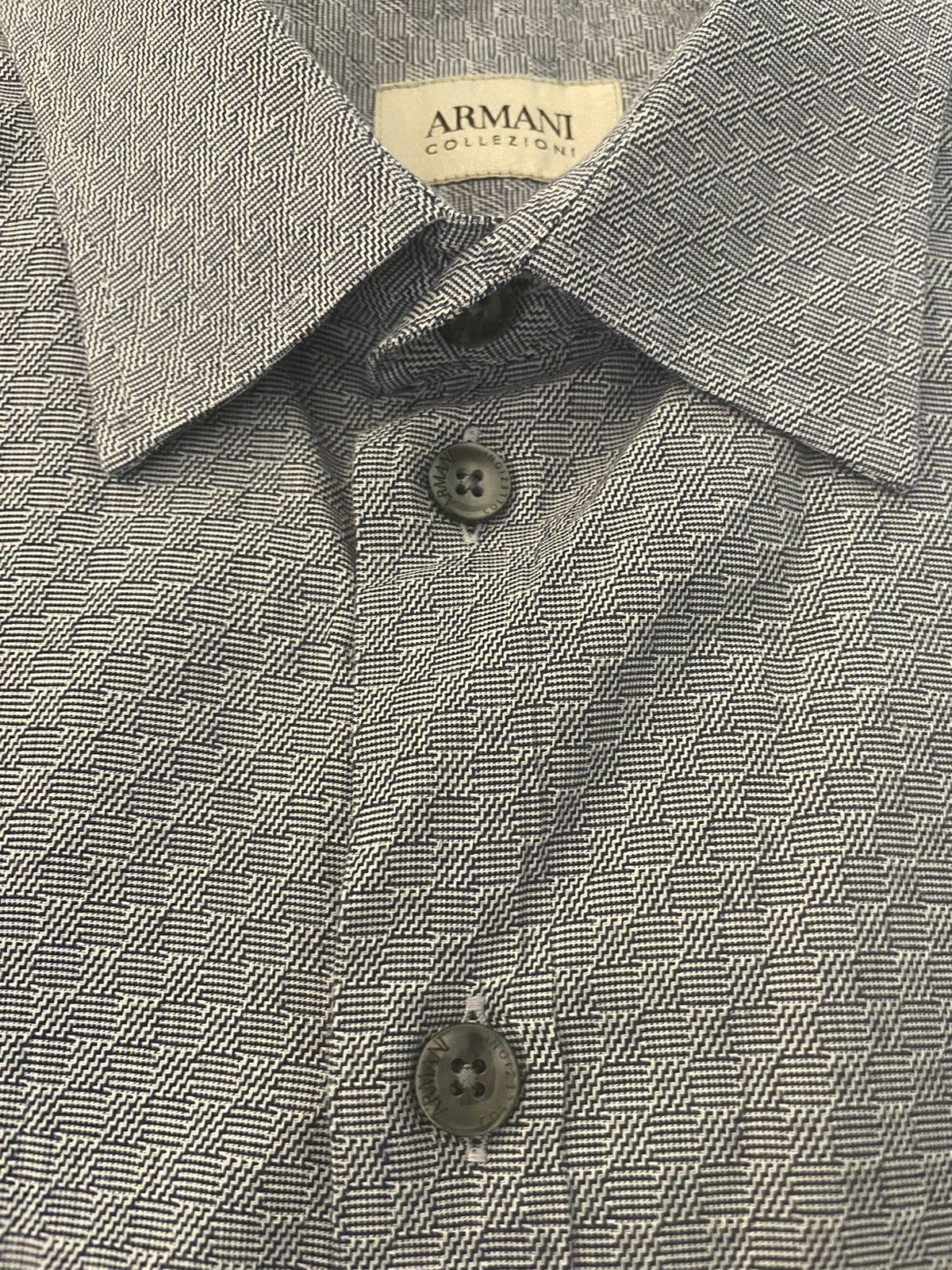 Armani Collezioni Subtle Woven Check Sport Shirt Size US XL / EU 56 / 4 - 5 Thumbnail