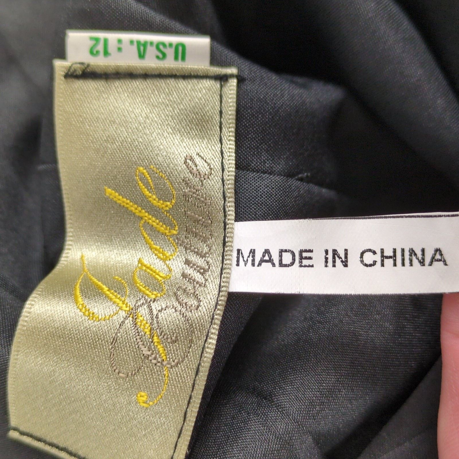 Vintage Jade Couture Black Satin Cocktail Dress Sz 12 Rhinestone Size XL / US 12-14 / IT 48-50 - 5 Thumbnail
