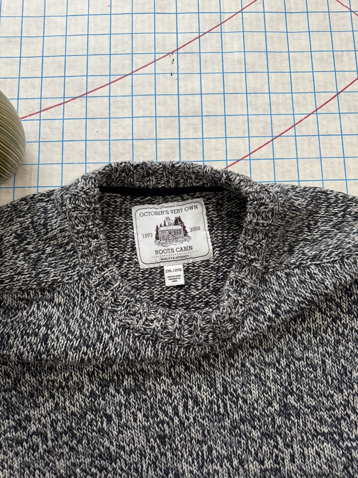 Drake × October's Very Own × Roots Roots x Octobers Very Own OVO Salt & Pepper Knit Sweater XXL Size US XXL / EU 58 / 5 - 5 Thumbnail