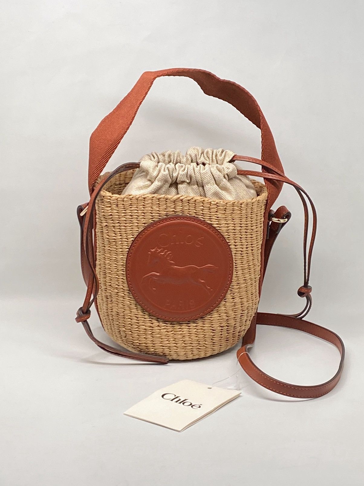 Chloe Chloe Beige Small Horse Medal Basket Bag Size ONE SIZE - 5 Thumbnail