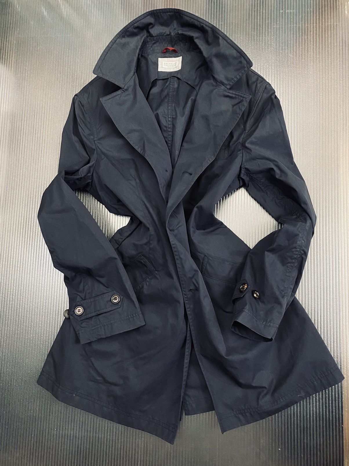 Brunello Cucinelli Brunello Cucinelli 🇮🇹 Blue Techno belted Macintosh Coat L NEW Size US L / EU 52-54 / 3 - 1 Thumbnail