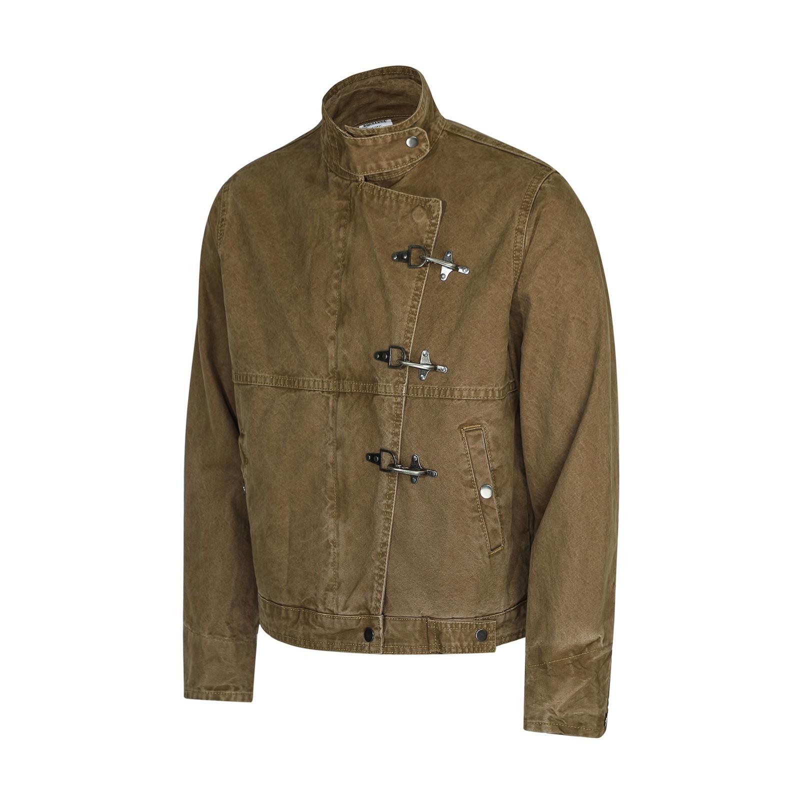 Japanese Brand Brown Utility Jacket with Fireman Clasp Closure Size US M / EU 48-50 / 2 - 2 Thumbnail