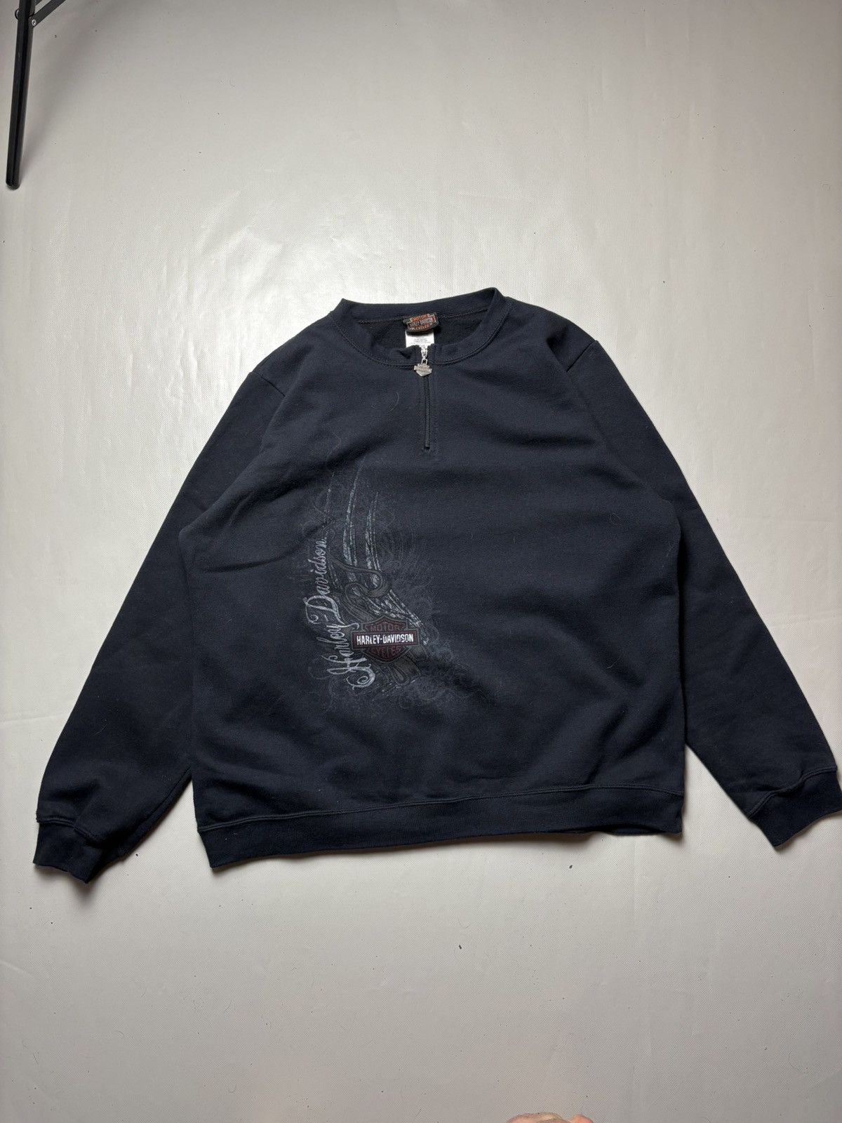 Harley Davidson Harley Davidosn 1/4 Zip Sweatshirt Size US XL / EU 56 / 4 - 2 Thumbnail