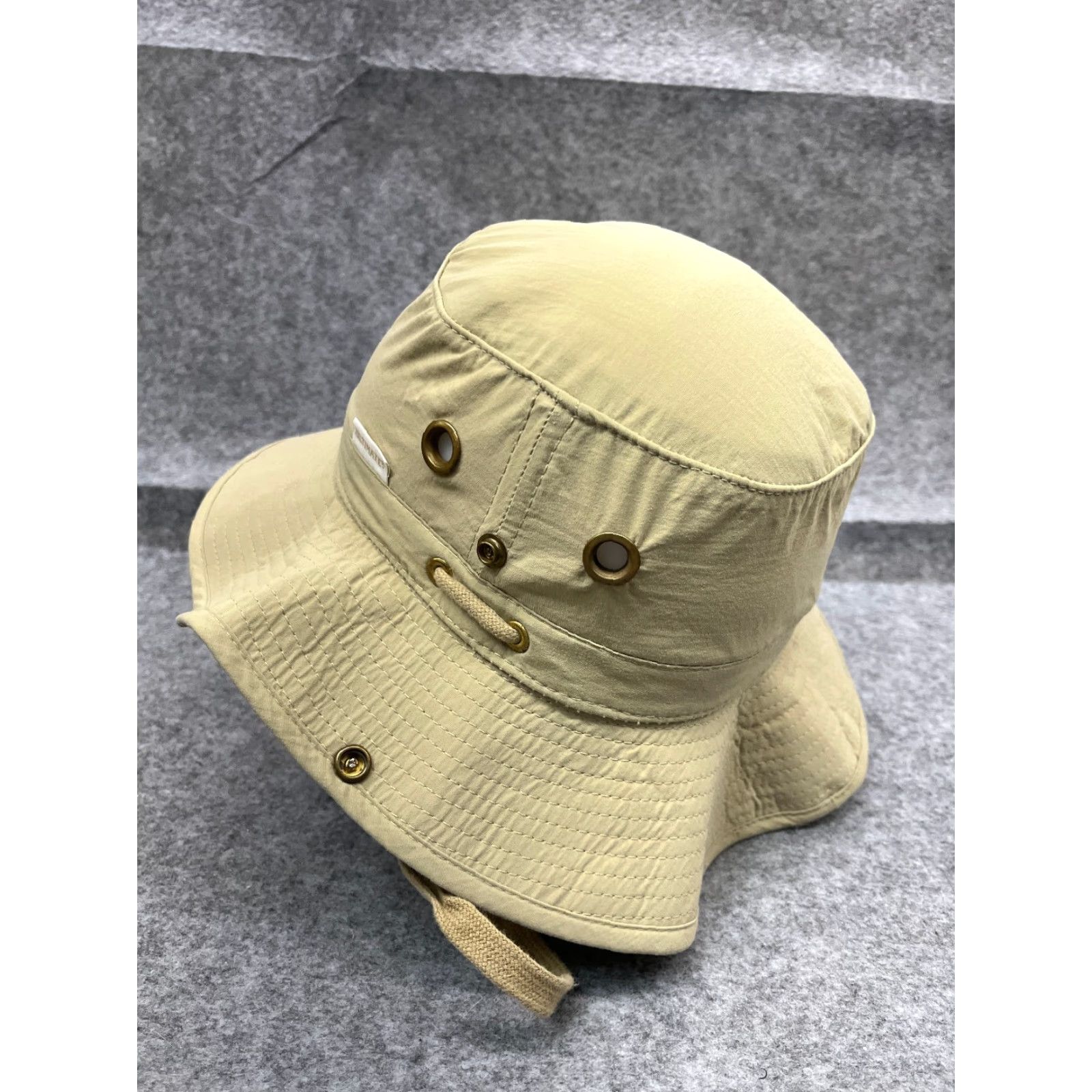 Vintage Ultimate Bucket Sun Hat 7 1/4 Beige Nylon 3 Ply Supplex Camp Made USA Adult Size ONE SIZE - 5 Thumbnail