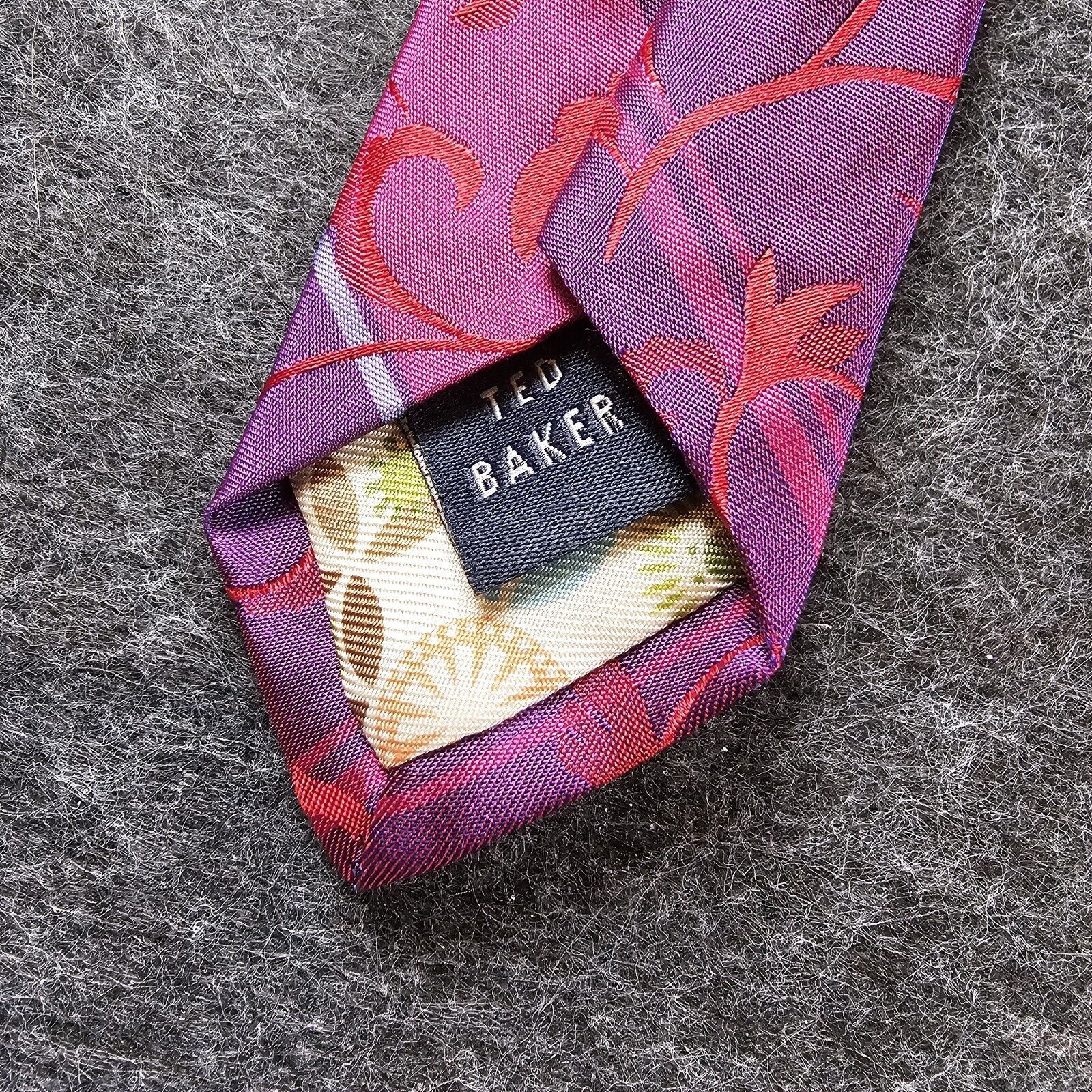 Ted Baker Ted Baker Repp Silk Tie Designer London Luxury USA Stripe Size ONE SIZE - 7 Thumbnail