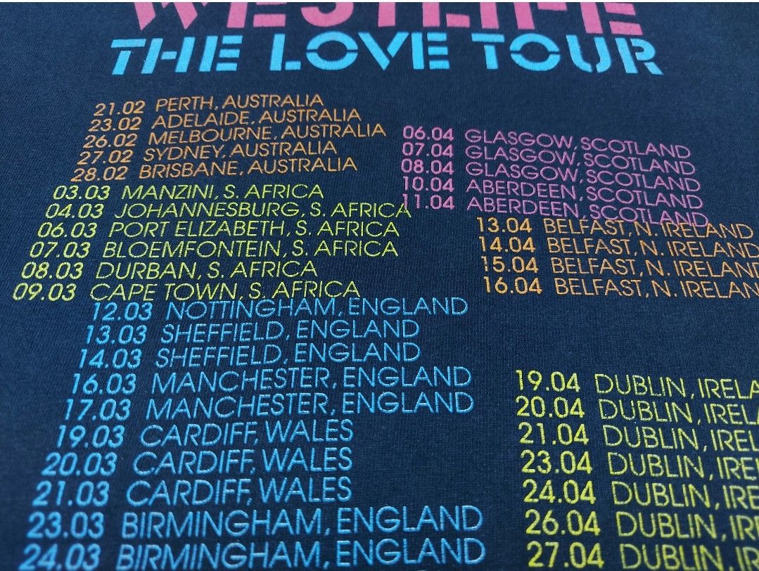 Band Tees × Vintage Vintage WestLife 2007 The Love Tour Bluenet Double-Sided TEE Size US S / EU 44-46 / 1 - 12 Thumbnail