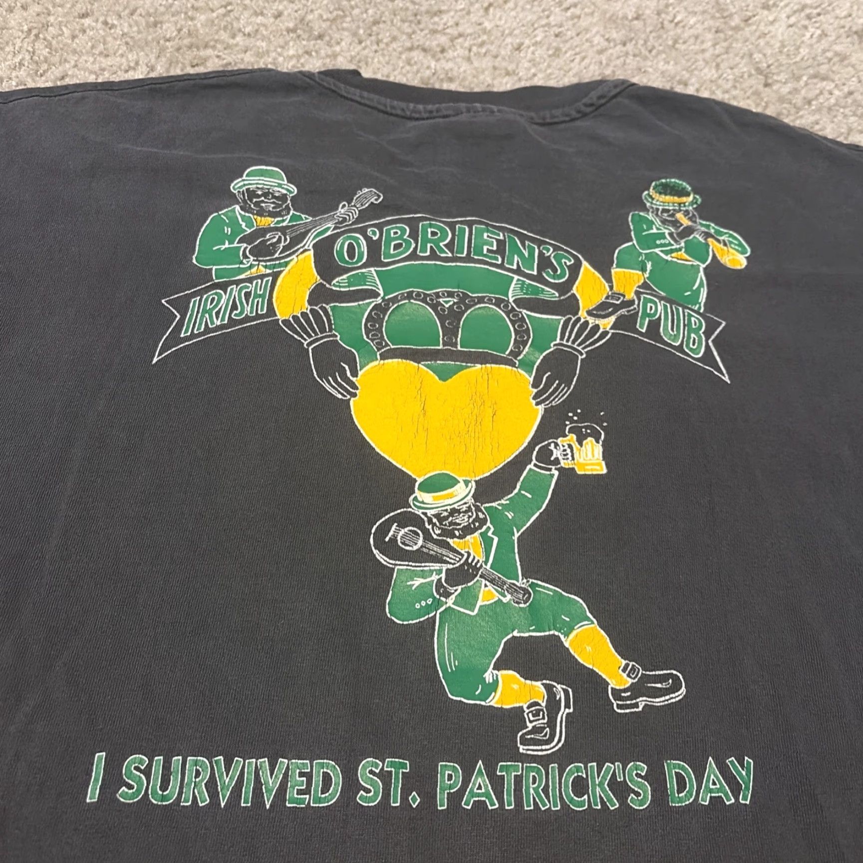 Hanes VINTAGE 90s Hanes Black T-Shirt XL Mens O’Briens’s Irish Pub Tampa Florida St Patrick’s Day Size US XL / EU 56 / 4 - 3 Thumbnail