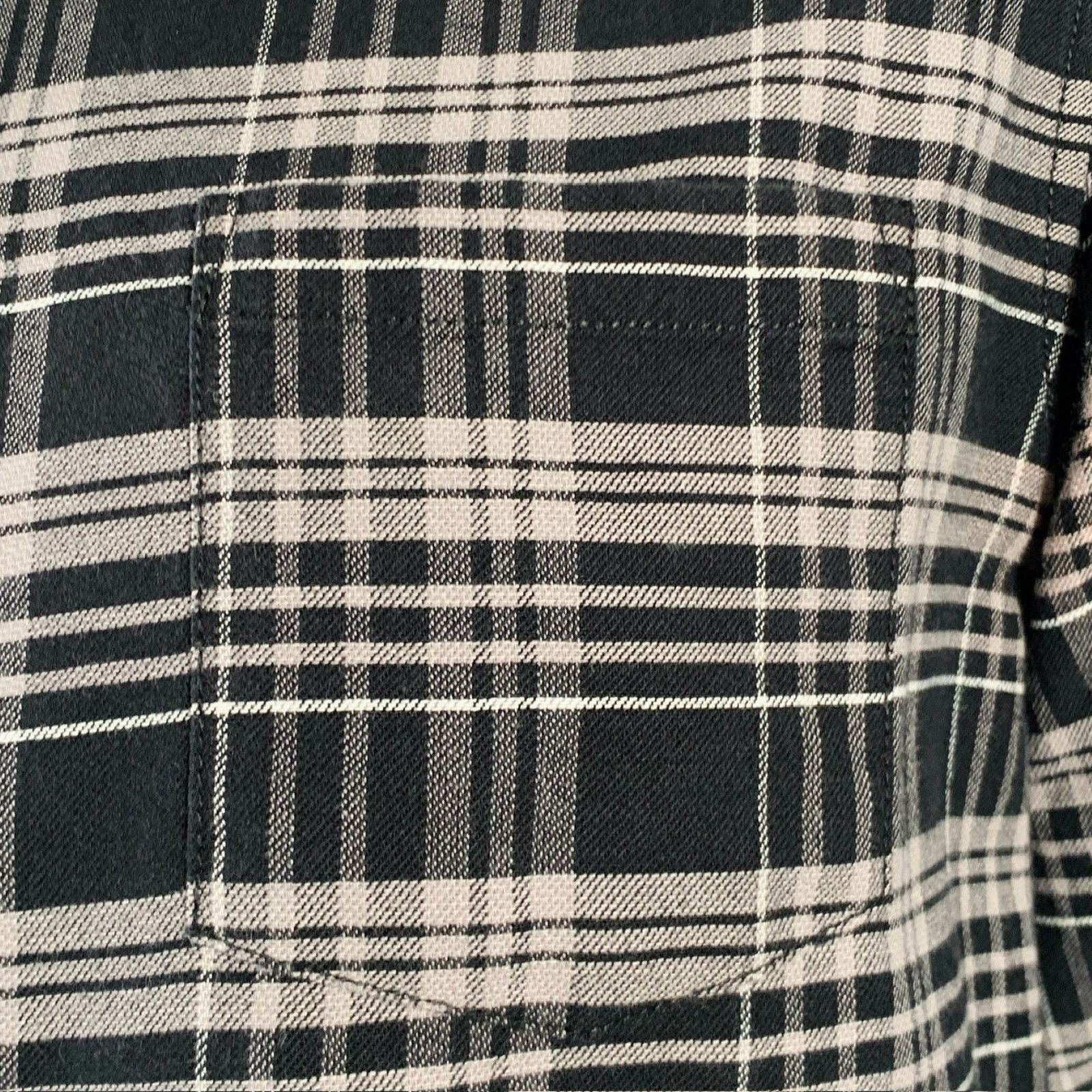 Hope HOPE Black Grey Plaid Cotton One Pocket Long Sleeve Shirt Size US L / EU 52-54 / 3 - 2 Thumbnail