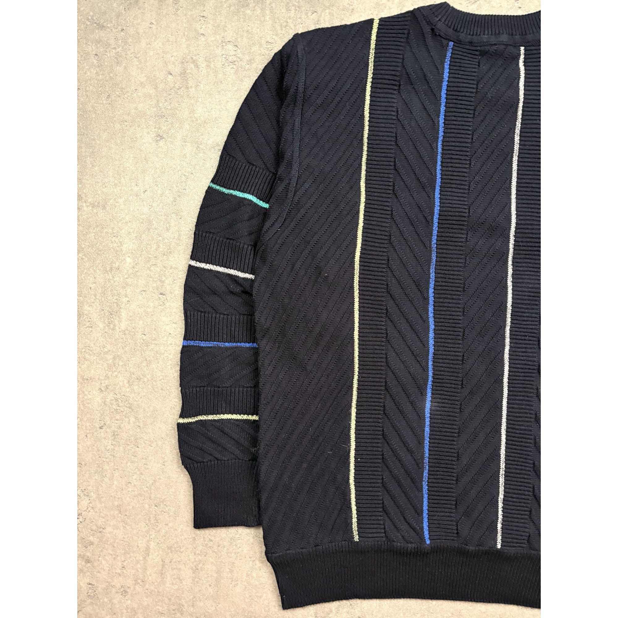Carlo Colucci Carlo Colucci Personality Mens Black Sweater With Multicolor Size US M / EU 48-50 / 2 - 8 Thumbnail