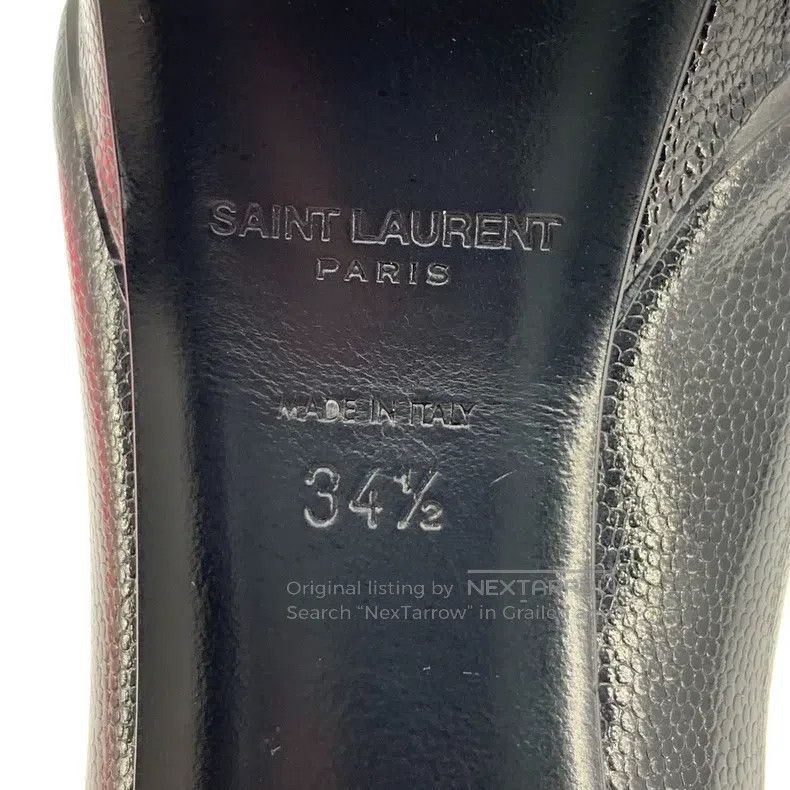 Saint Laurent Paris Saint Laurent Paris Black Pointed Toe Thick Heel Leather H Size US 4 / IT 34 - 6 Thumbnail