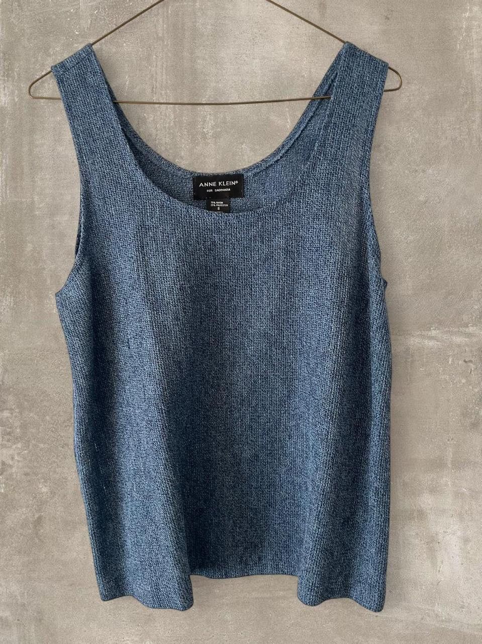 Anne Klein Anne Klein Blue Knit 4 Piece Set Cardigan Tank Top Pants set Size M / US 6-8 / IT 42-44 - 1 Thumbnail
