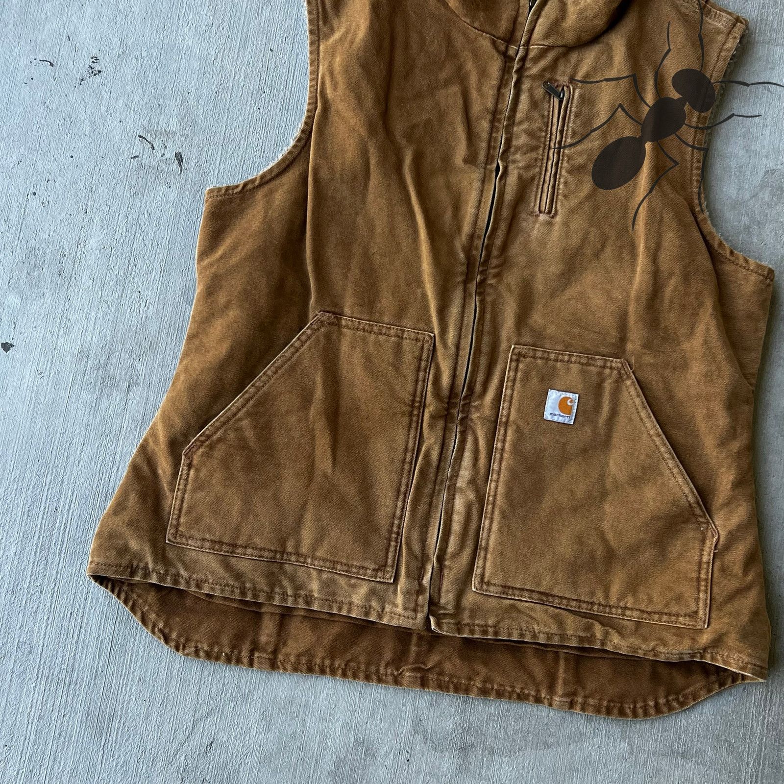 Carhartt × Vintage Carhartt WOMENS WV001 brown Sherpa lined work wear vest Size US L / EU 52-54 / 3 - 3 Thumbnail