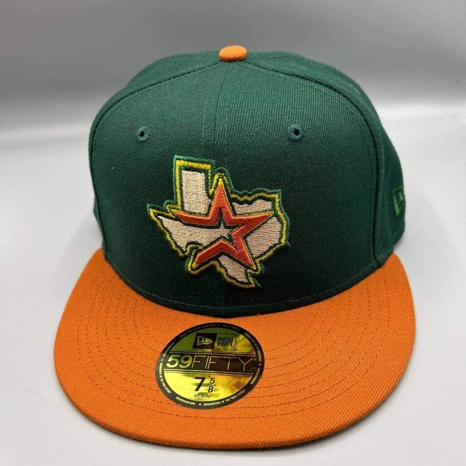 New Era Houston Astros Hat Men 7 5/8 59Fifty New Era MLB Fitted Cap Size ONE SIZE - 3 Thumbnail